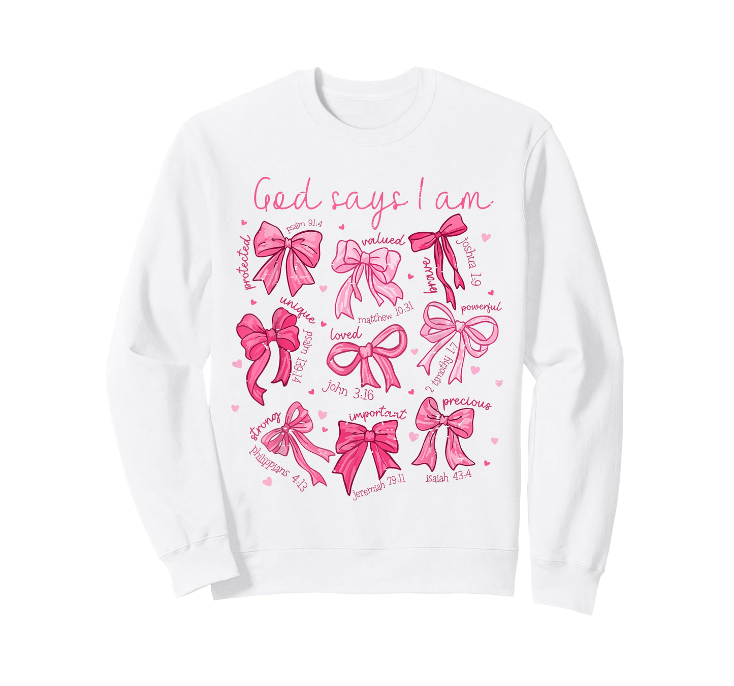 Retro Coquette Bow God Says I Am Christian Valentine Jesus T-Shirt
