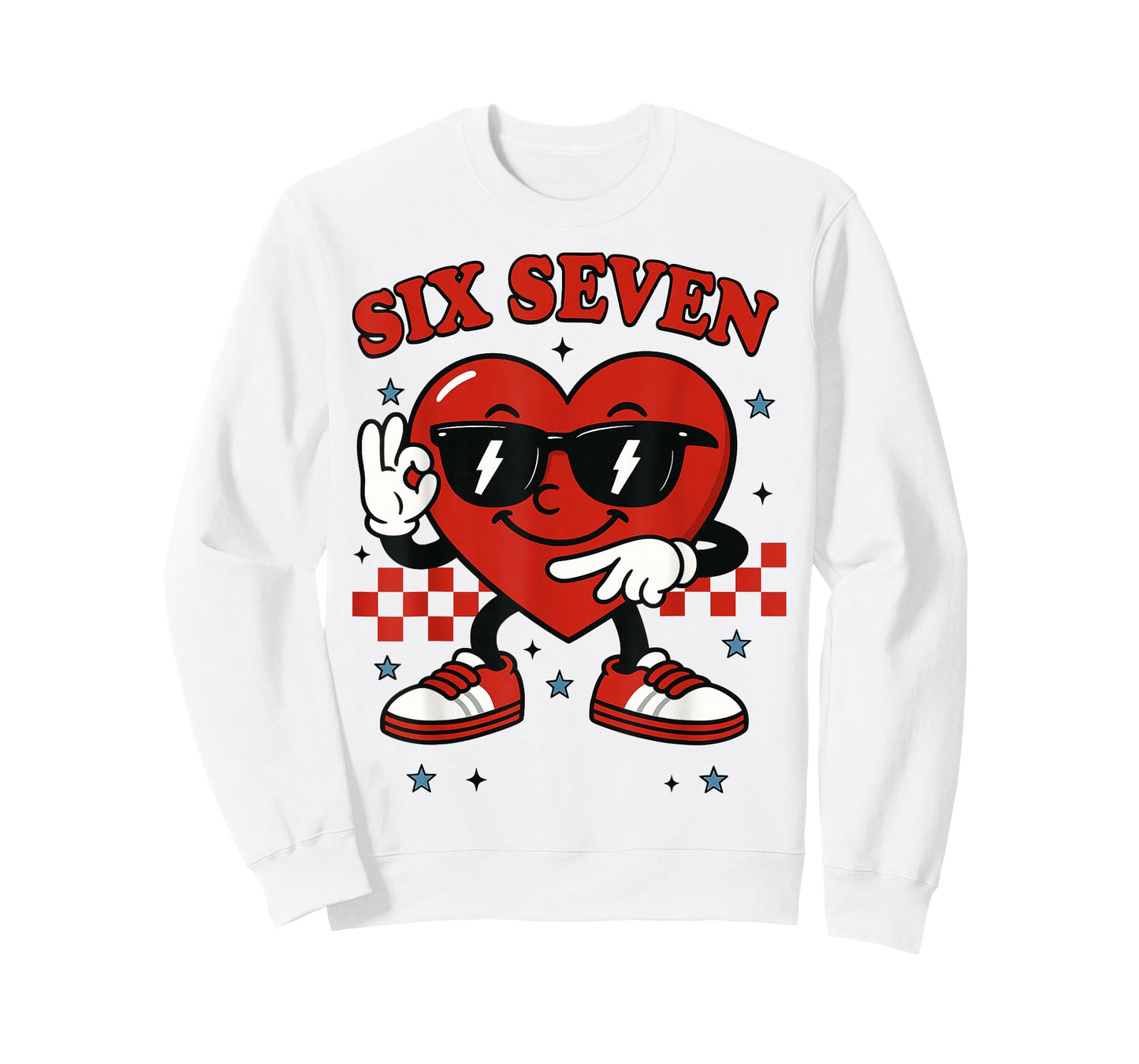 Six Seven Heart 6 7 Meme Boy Girl Funny Valentine Kid T-Shirt
