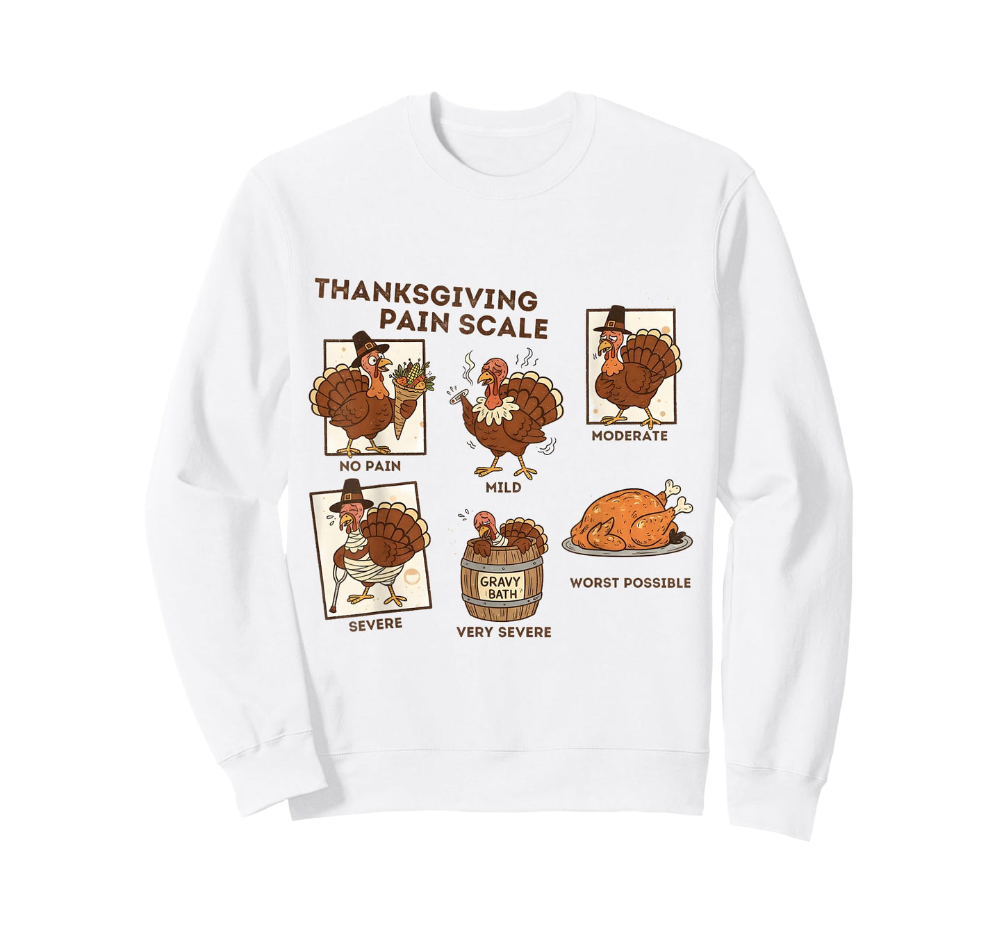 Thanksgiving Pain Scale Turkey Funny Nurse Medical Humor T-Shirt
