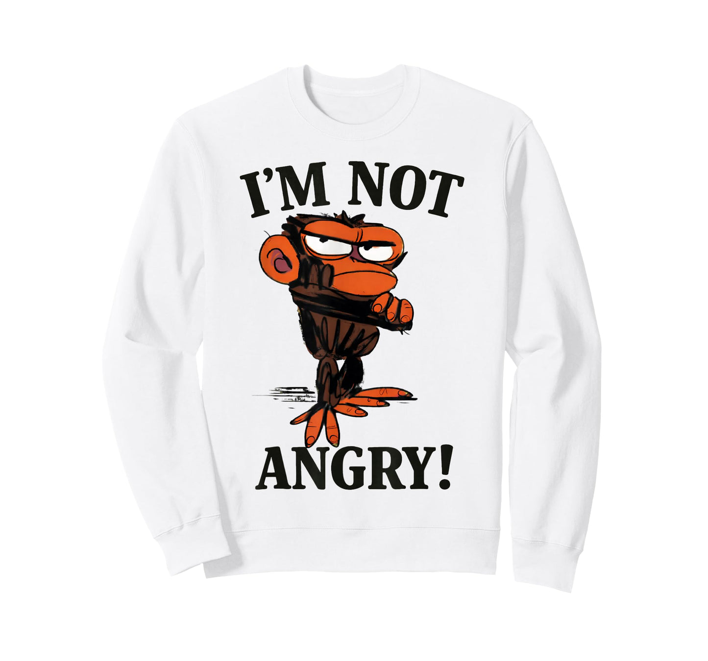 Humor I'm Not Angry Grumpy Funny Monkey Meme T-Shirt