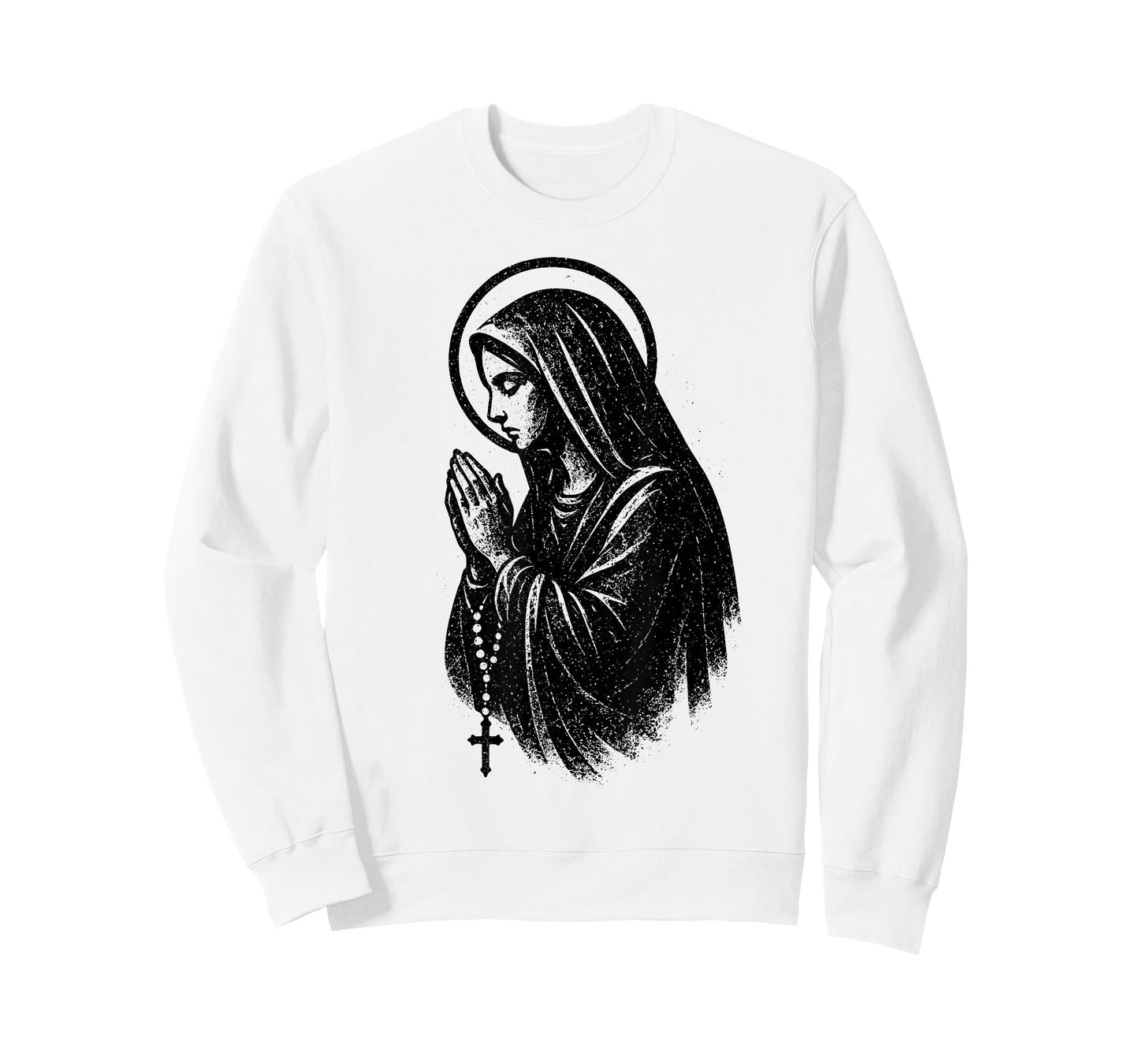 Praying Virgin Mary - Vintage Graphic Christian Faith T-Shirt