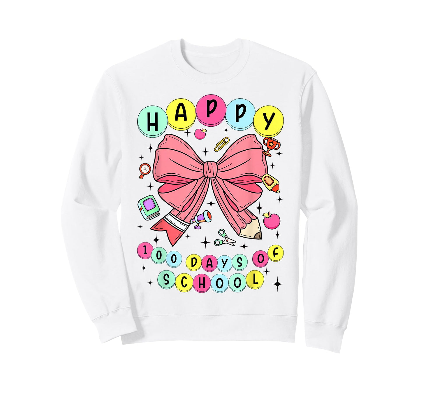 Coquette Bow 100th Day of School 100 Days Pencil Bow Girly T-Shirt