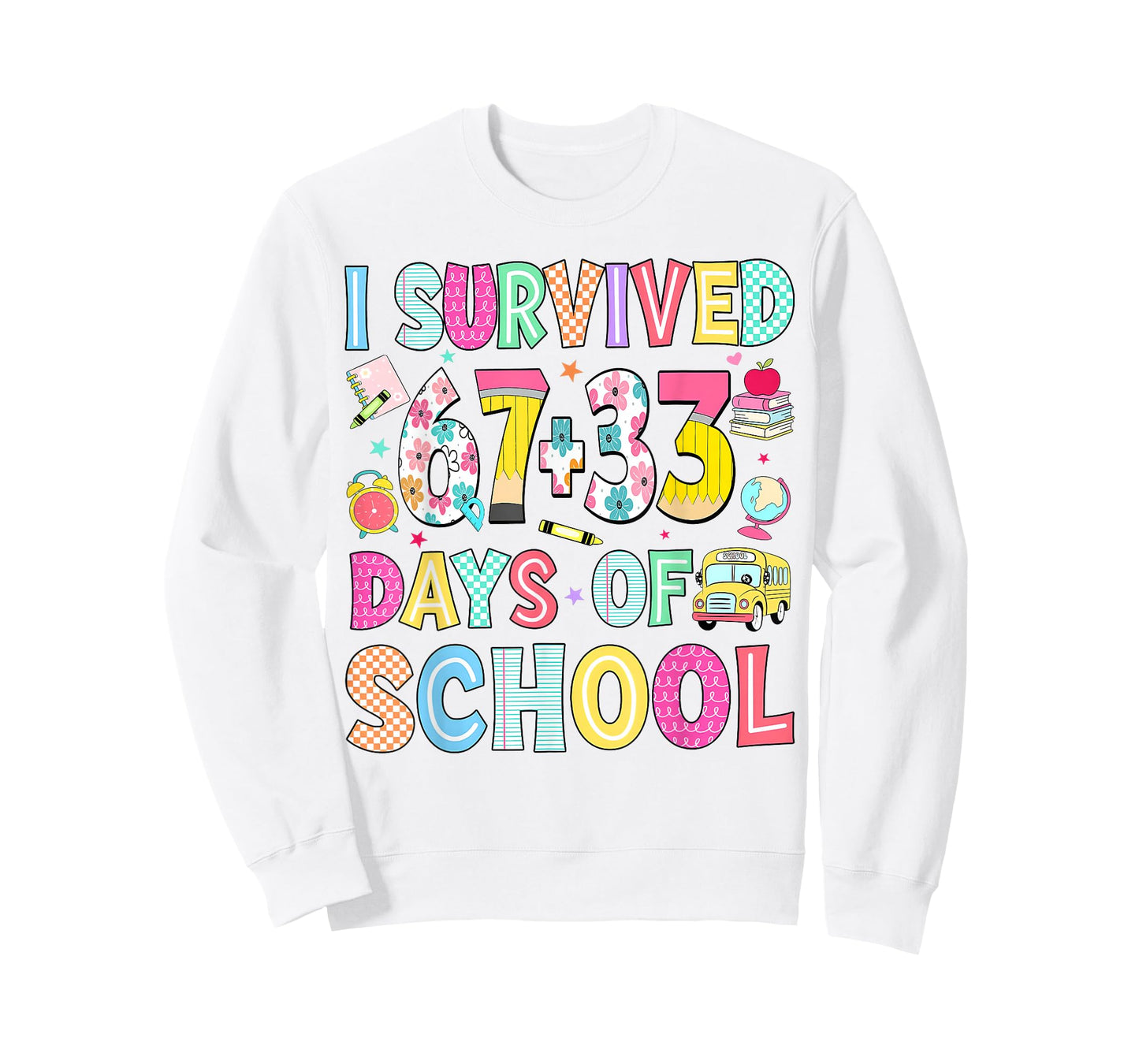 I Survived 67+33 Days of School Teacher 100 Days Kids T-Shirt