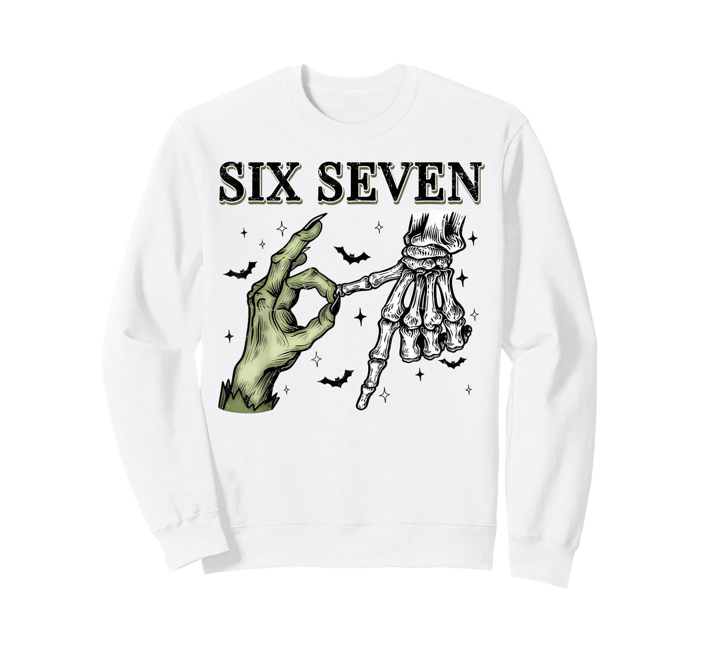 Funny Six Seven 6 7 Meme 67 Skeleton Hand Halloween Costume T-Shirt