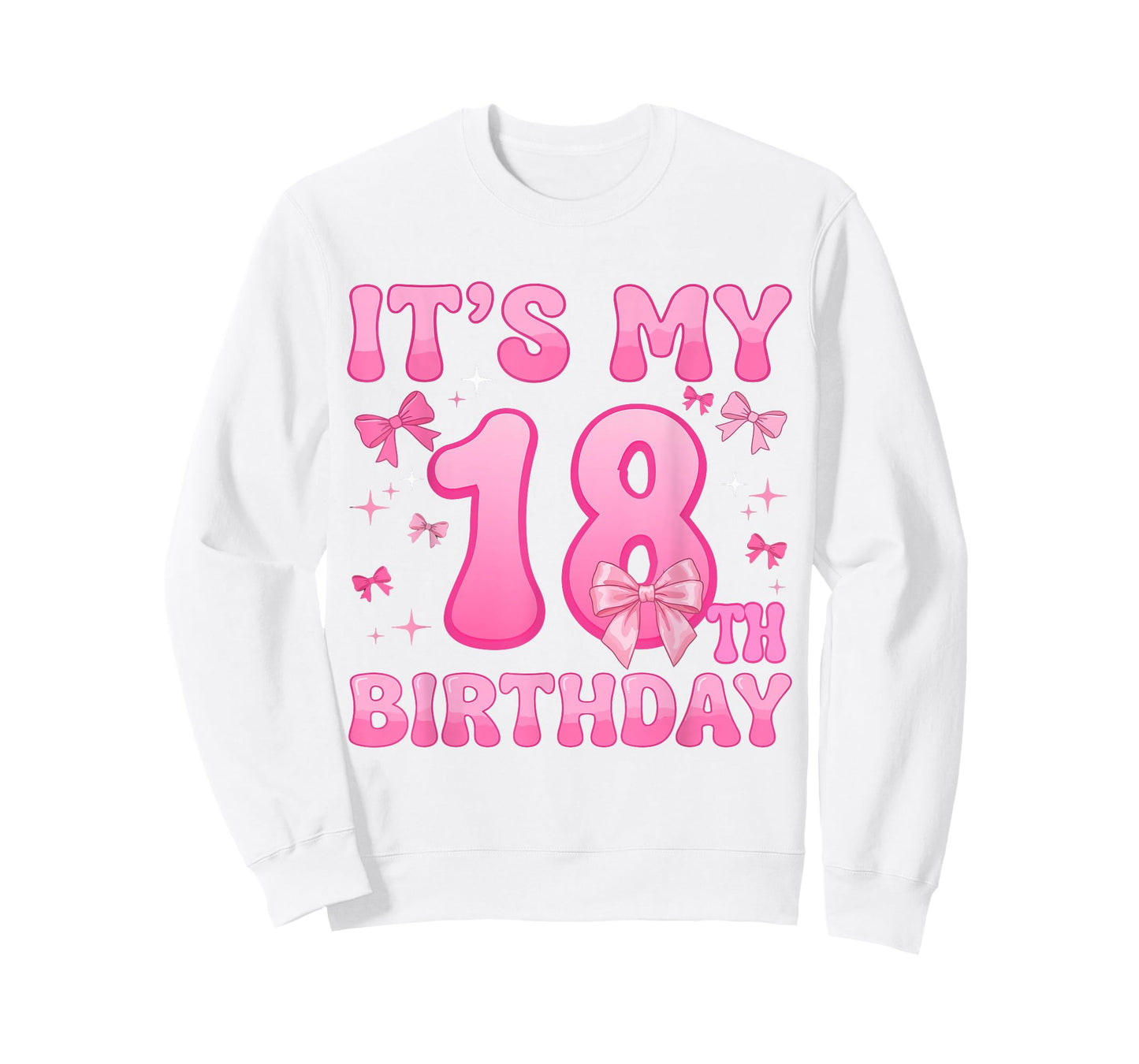 18th Birthday Shirt Girls Coquette Bow 18 Year Old Birthday T-Shirt