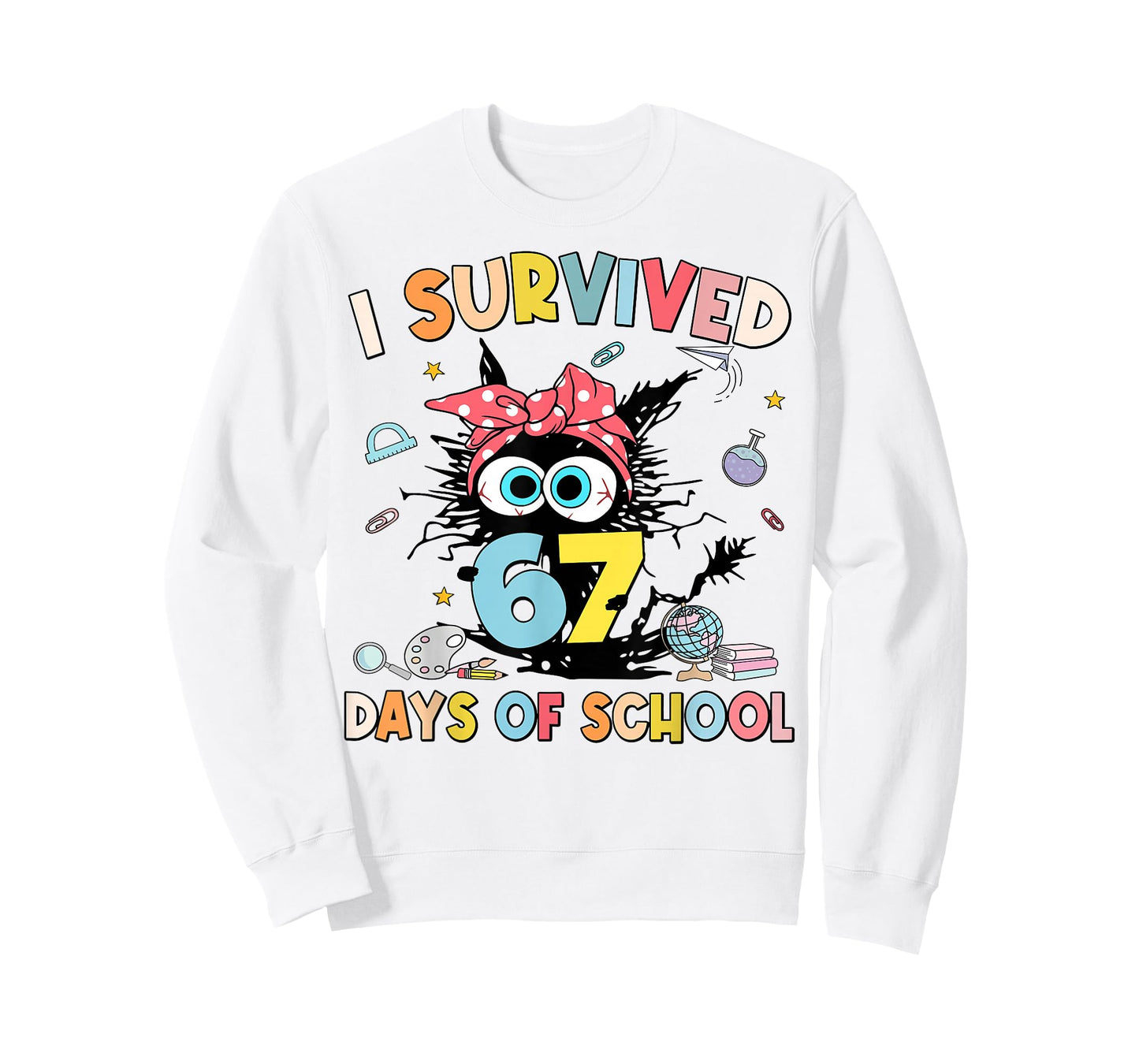 I Survived 67 Days of School Funny Meme Teacher Student Kids T-Shirt