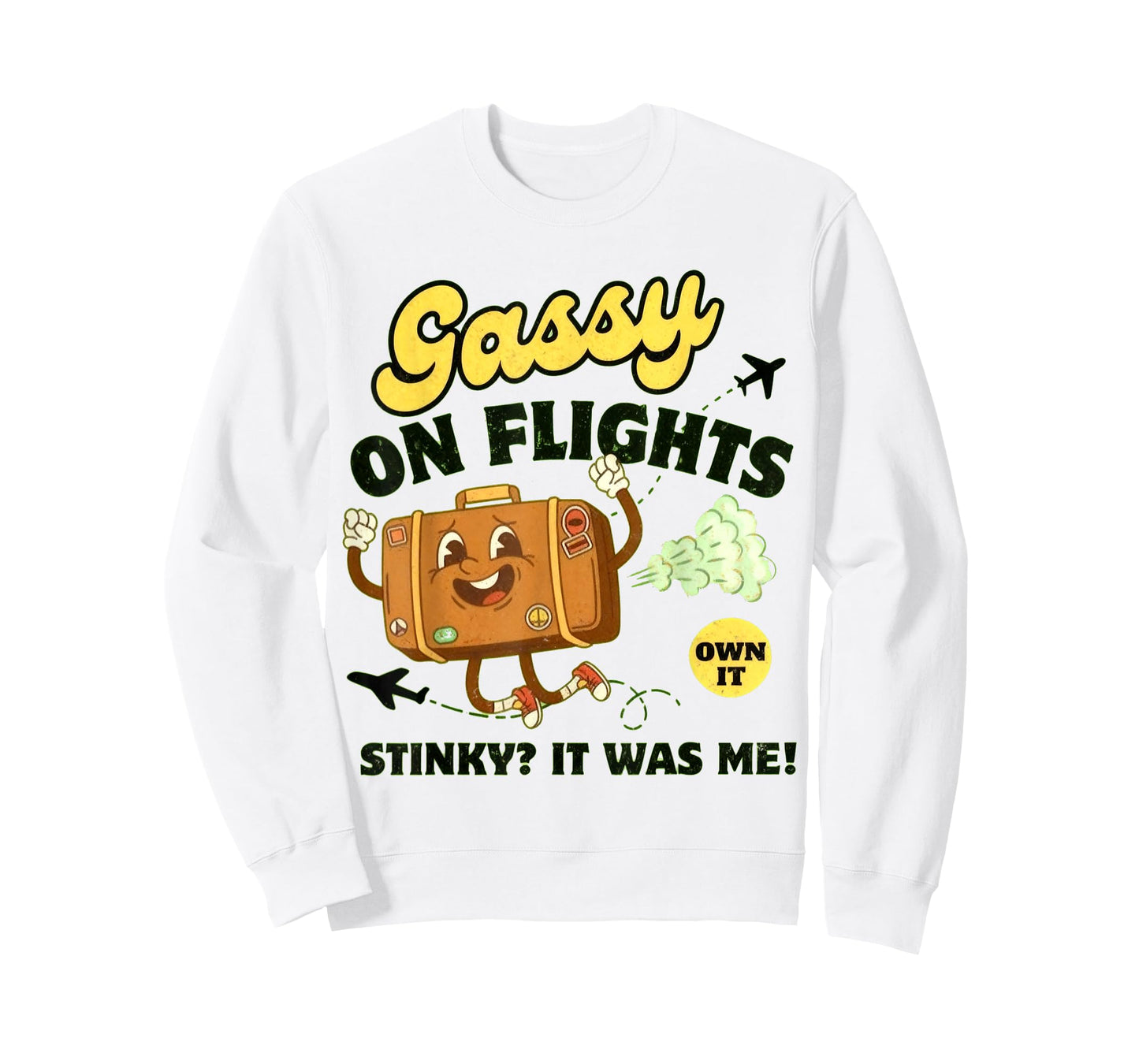Gassy on Flights Embarrassing Fart Flight Inappropriate Exch T-Shirt