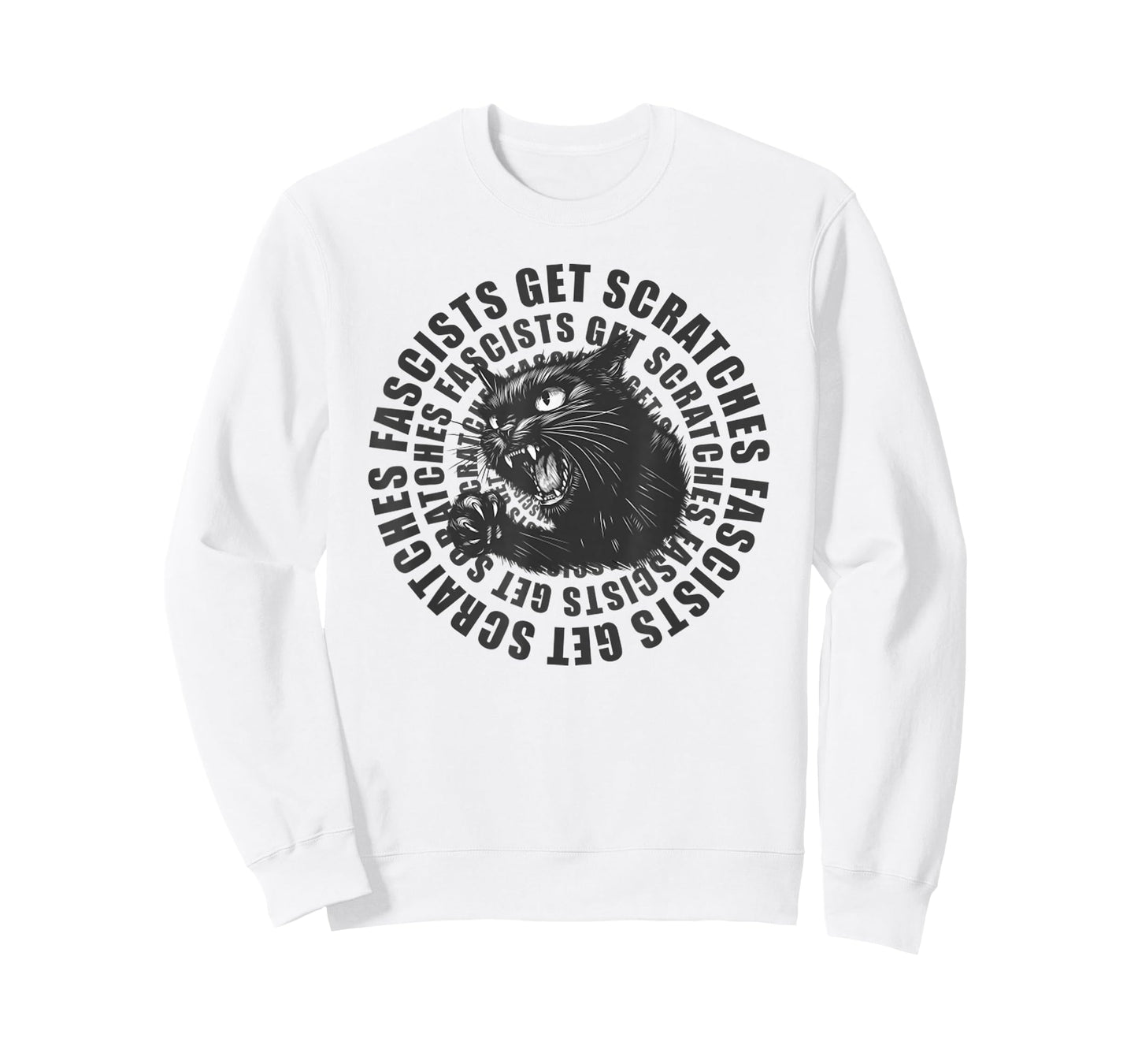 Funny Black Cat Fascists - Get Scratches Cat Men and Women T-Shirt