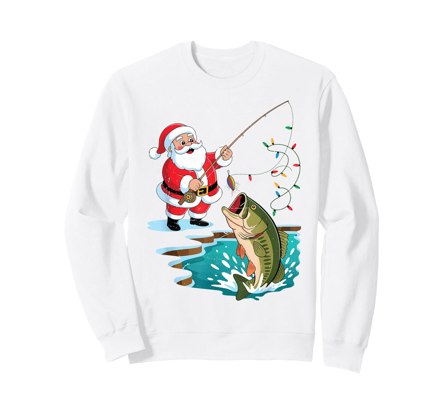 Santa Fishing Lure Bass Fish Christmas Pajamas Boy Toddler T-Shirt