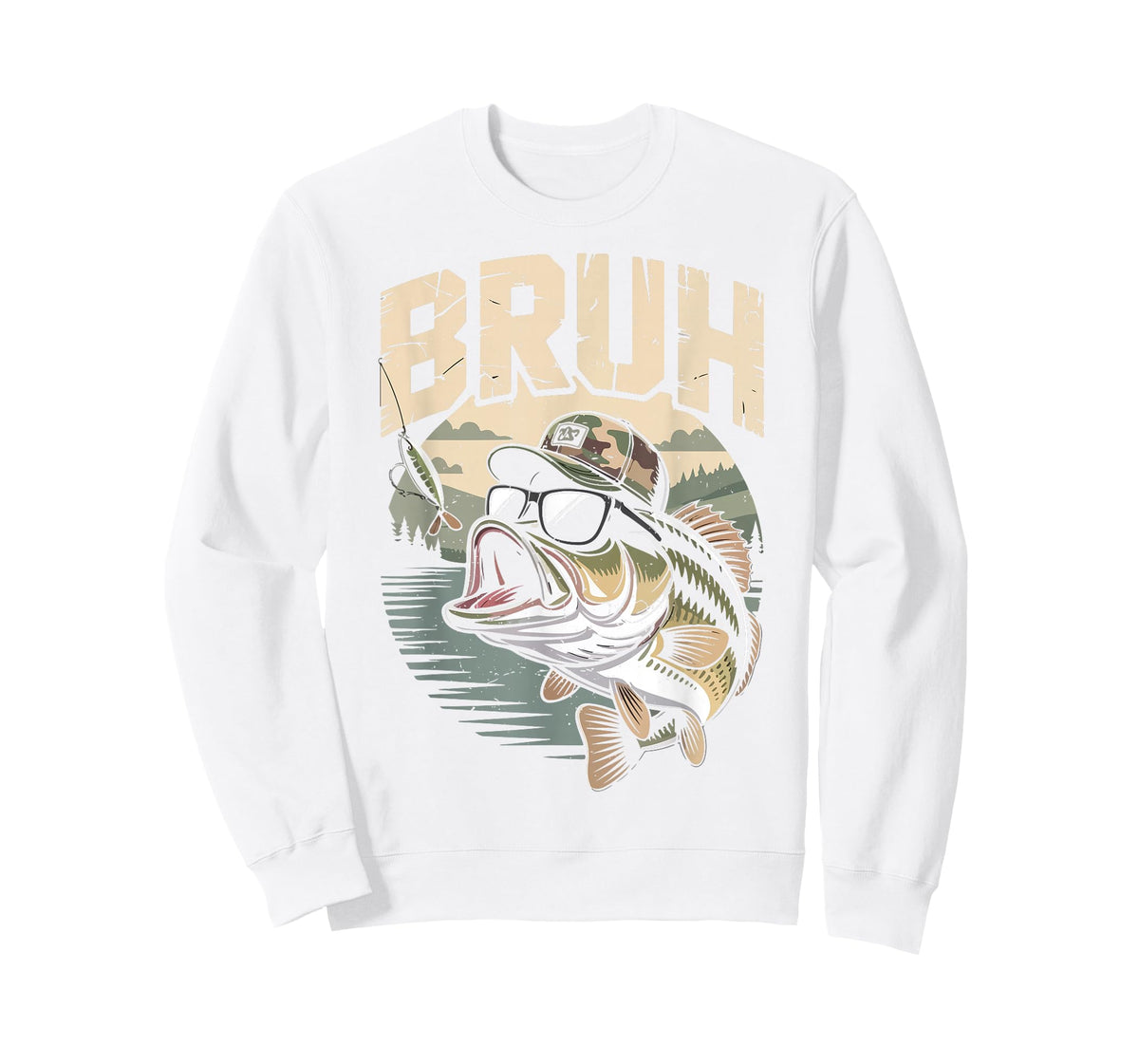 Youth Fishing Camo Bass Fish Bruh Funny Fisherman Toddler T-Shirt