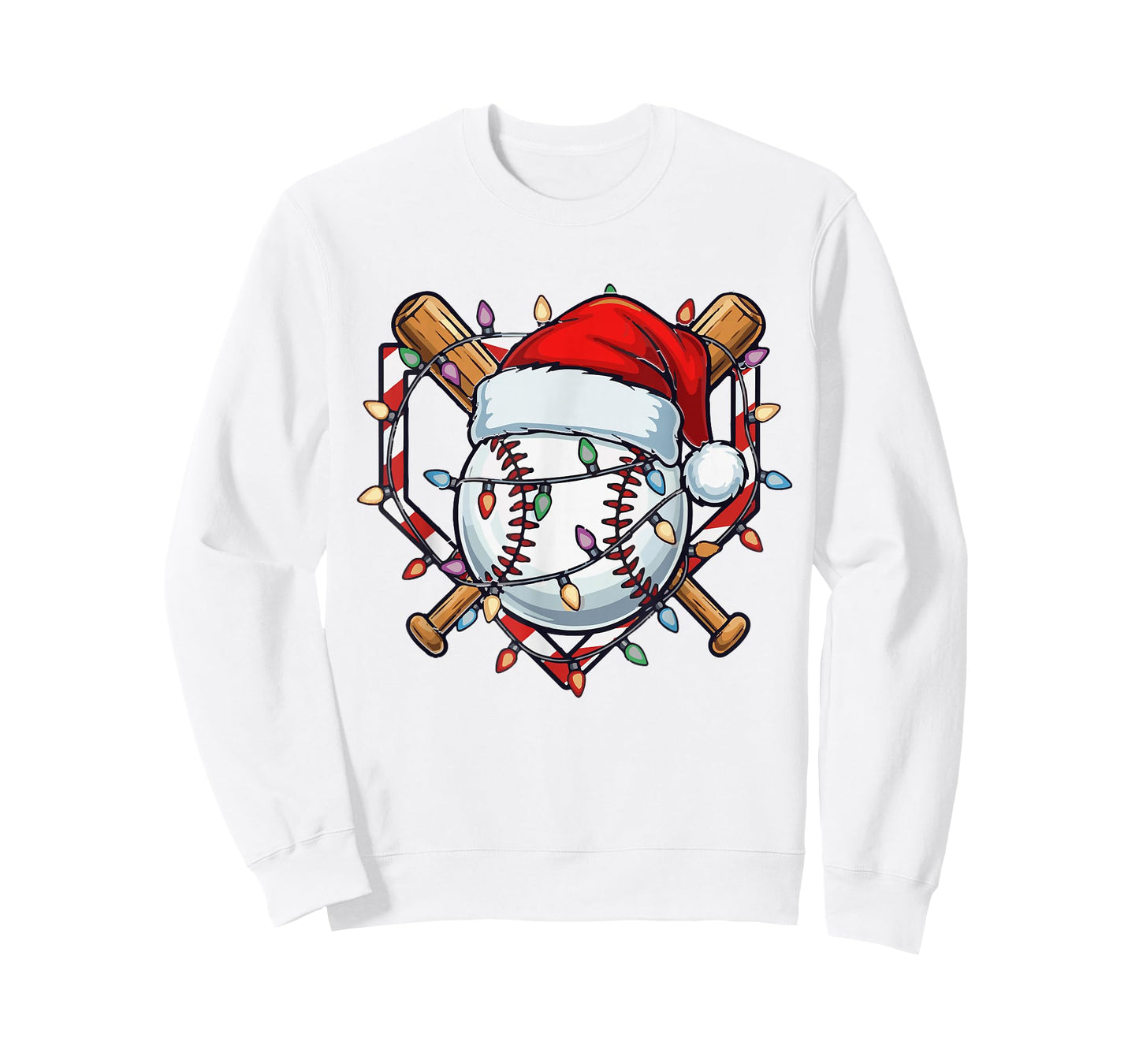 Funny Christmas Baseball Santa Hat for Baseball Players Fans T-Shirt