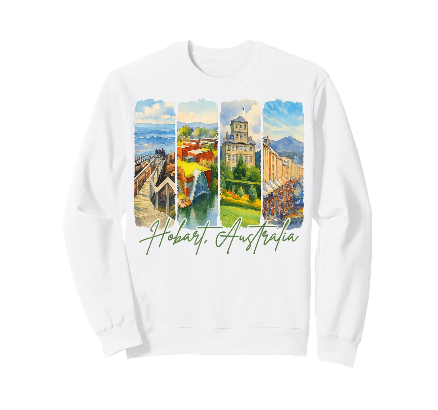 Hobart Australia Traveling Trip Brushstroke Souvenir Vacay T-Shirt