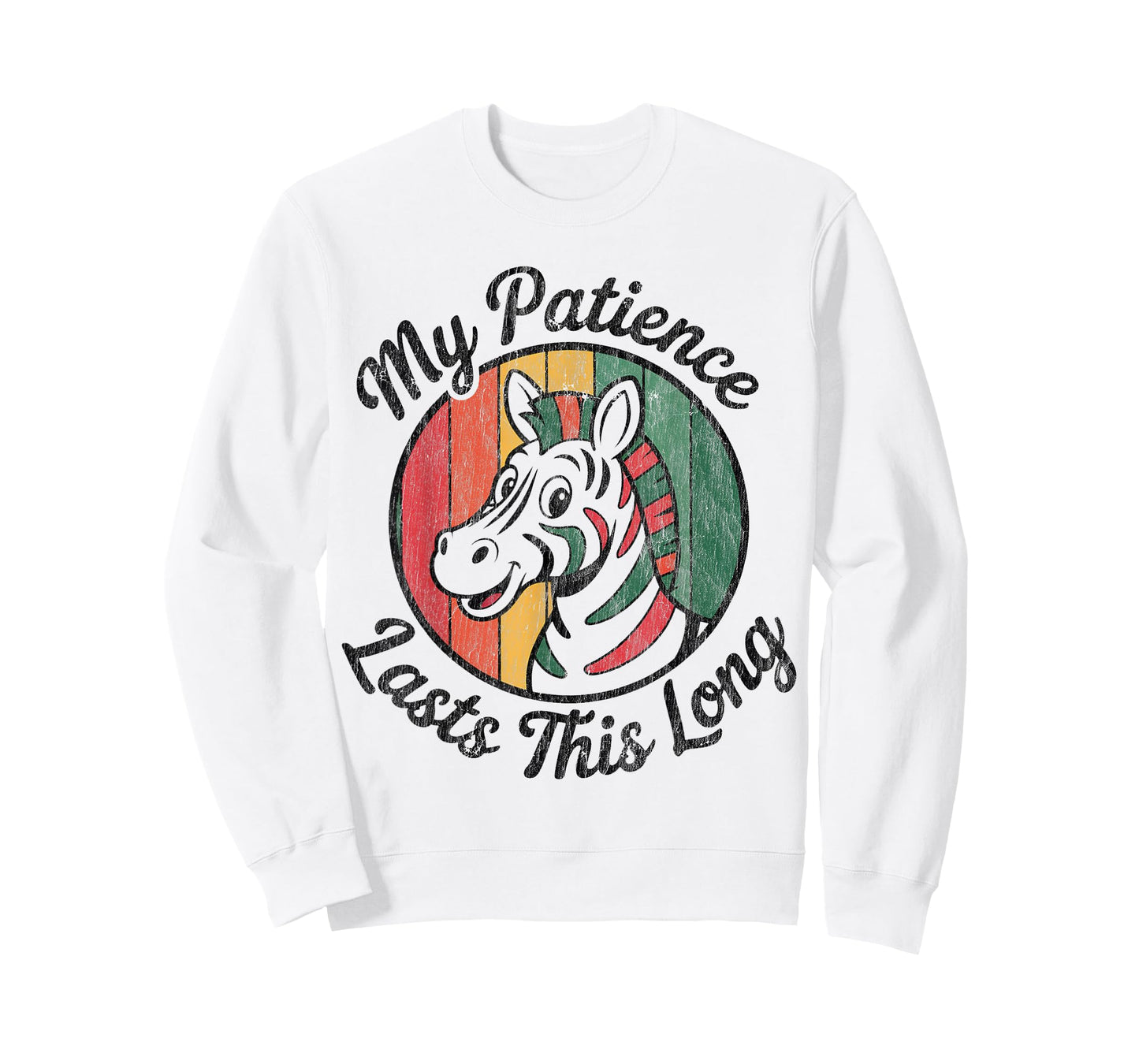 My Patience Lasts This Long Vibrant Retro Zebra Animal Lover T-Shirt