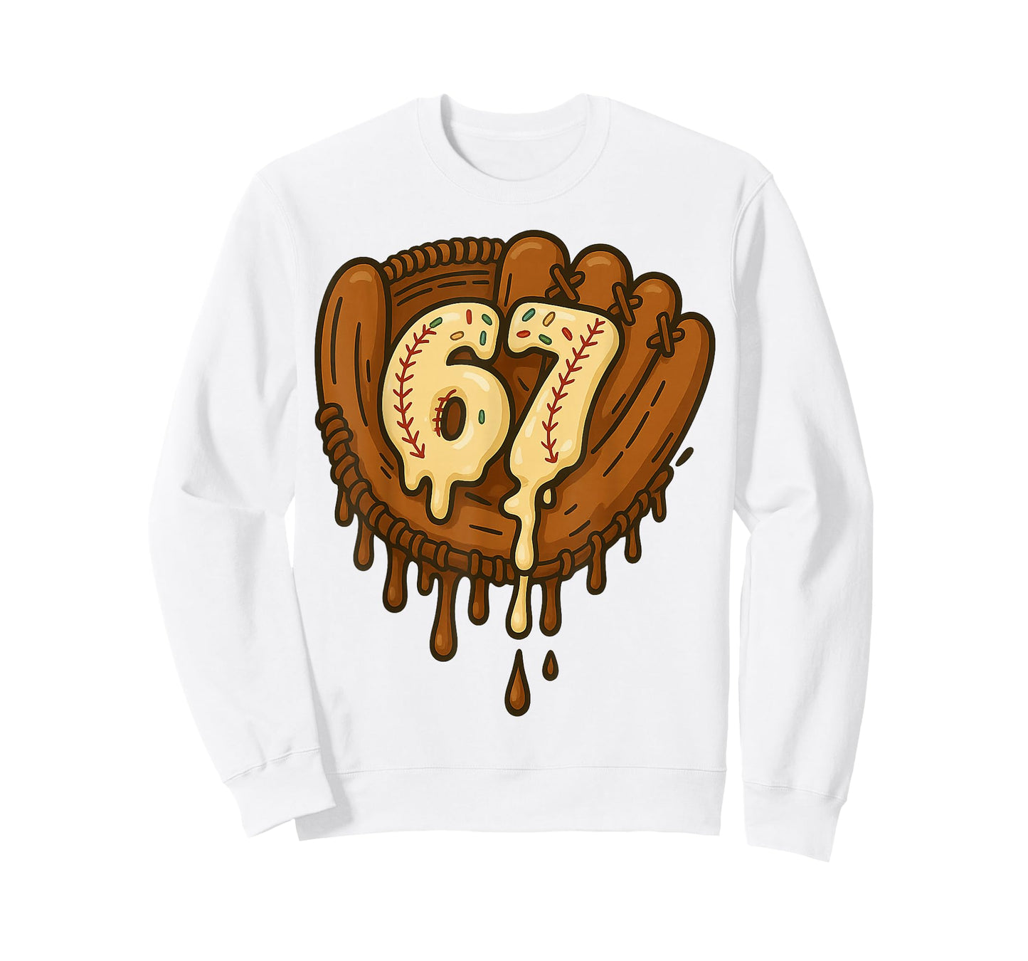 67 Ice Cream Drip Funny Six Seven Baseball T-Shirt