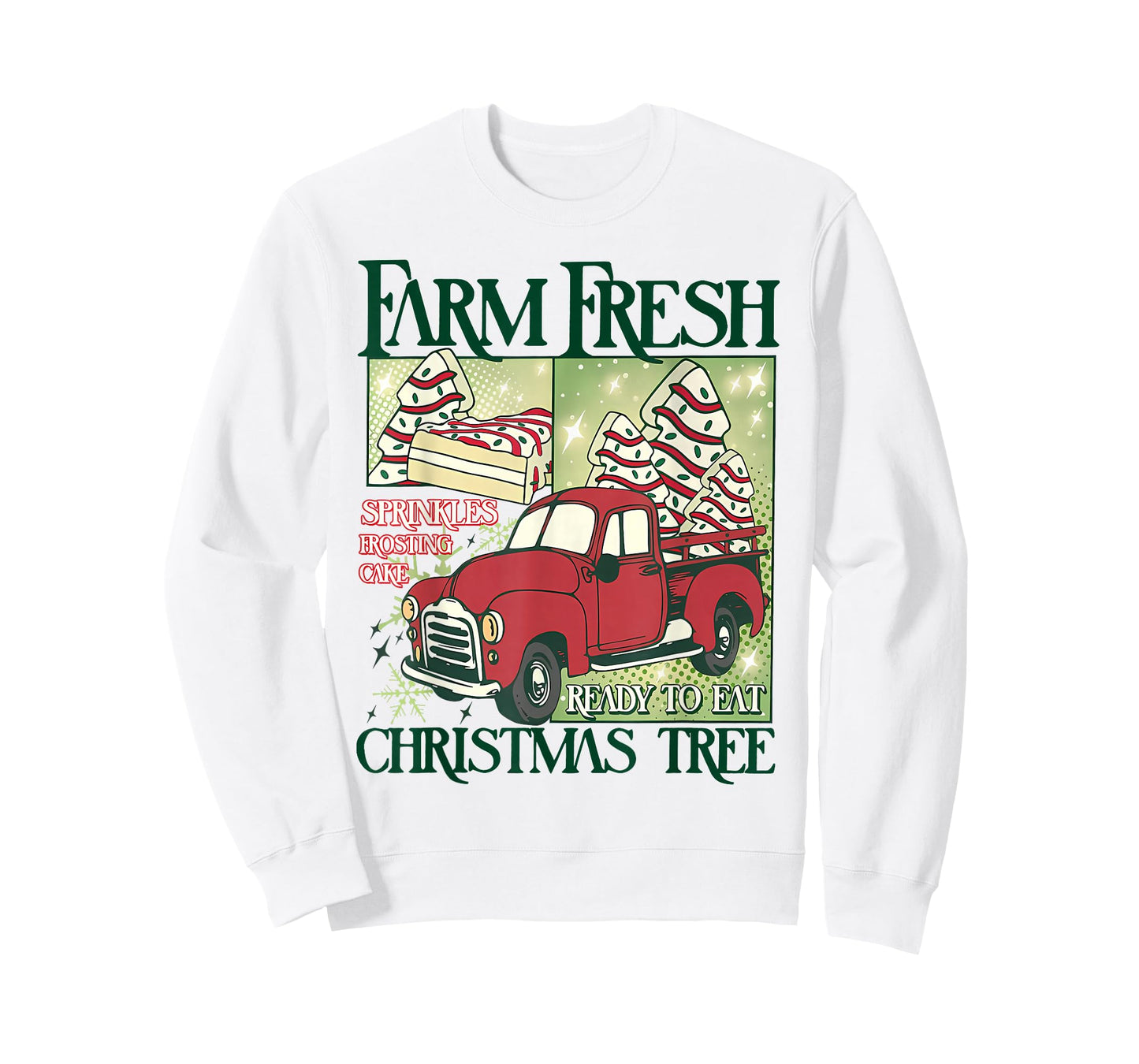 Farm Fresh Christmas Tree Funny Xmas Frosting Cake Debbie T-Shirt