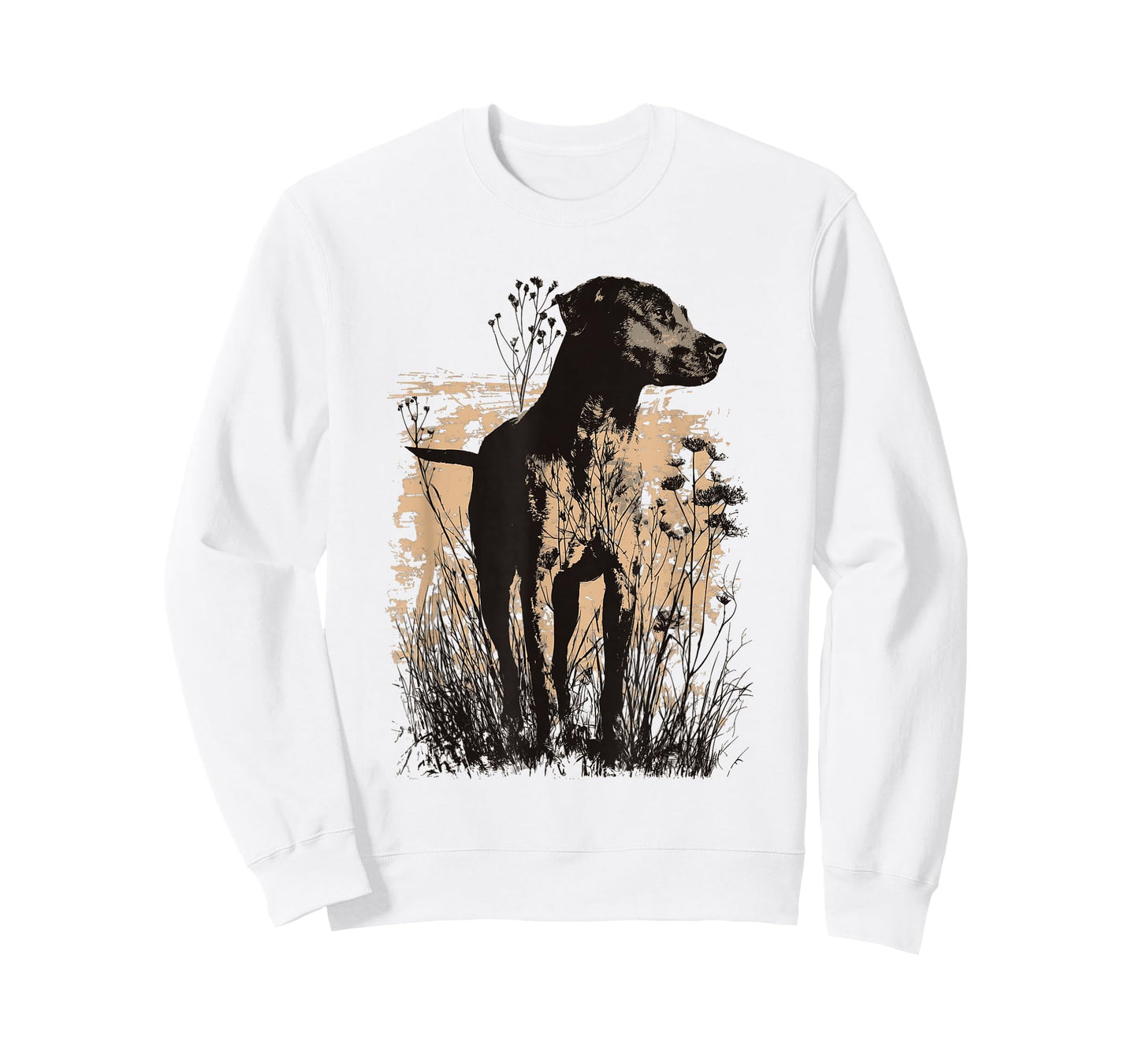Wild Grass Lab Pit Mix Dog Countryside Art Design T-Shirt