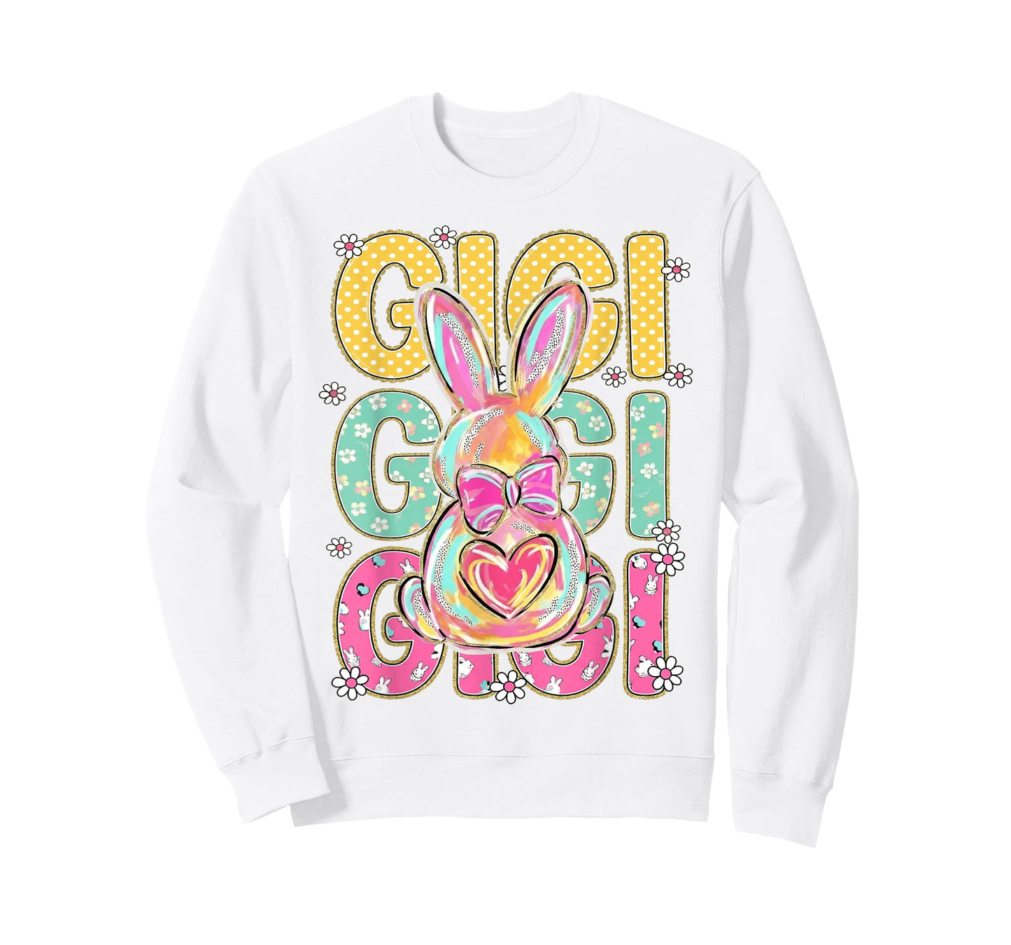 Gigi Easter Coquette Bow Floral Bunny Brushstroke Mother Day T-Shirt