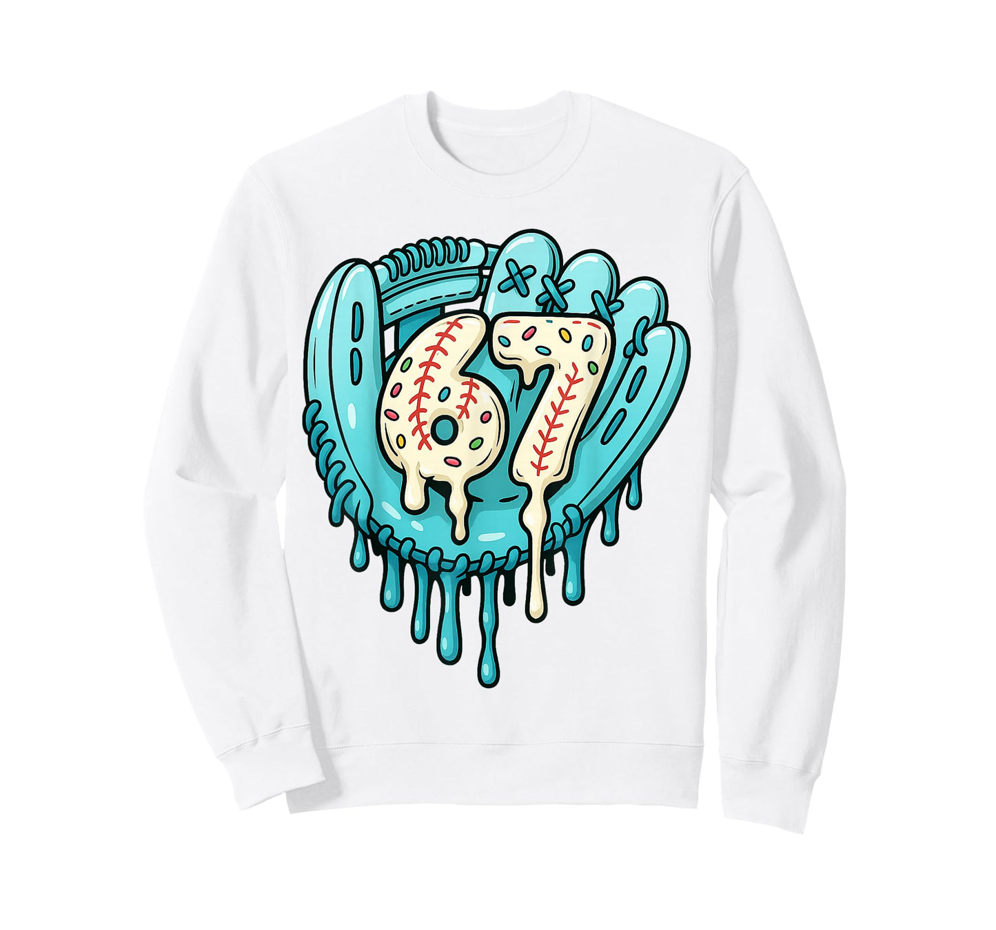 67 Ice Cream Drip Funny Six Seven Baseball T-Shirt