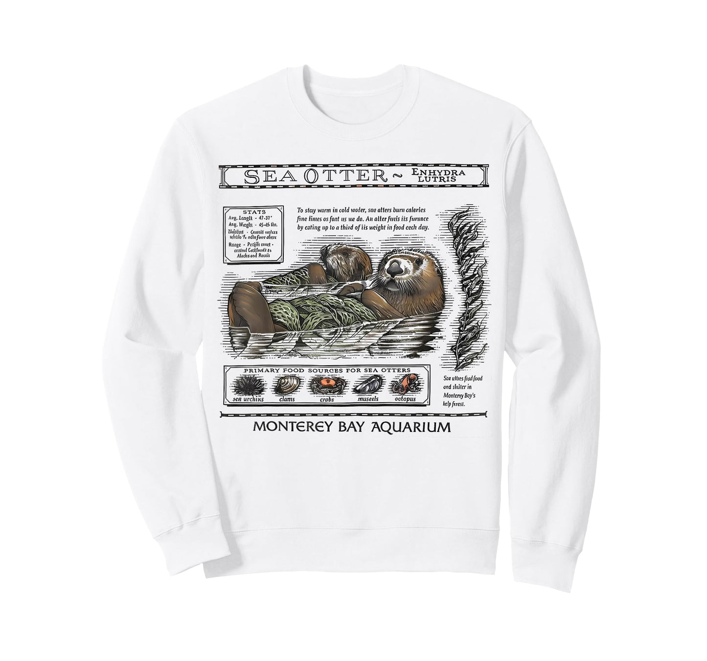 Retro Sea Otter Monterey California 90's Aquarium Lover T-Shirt