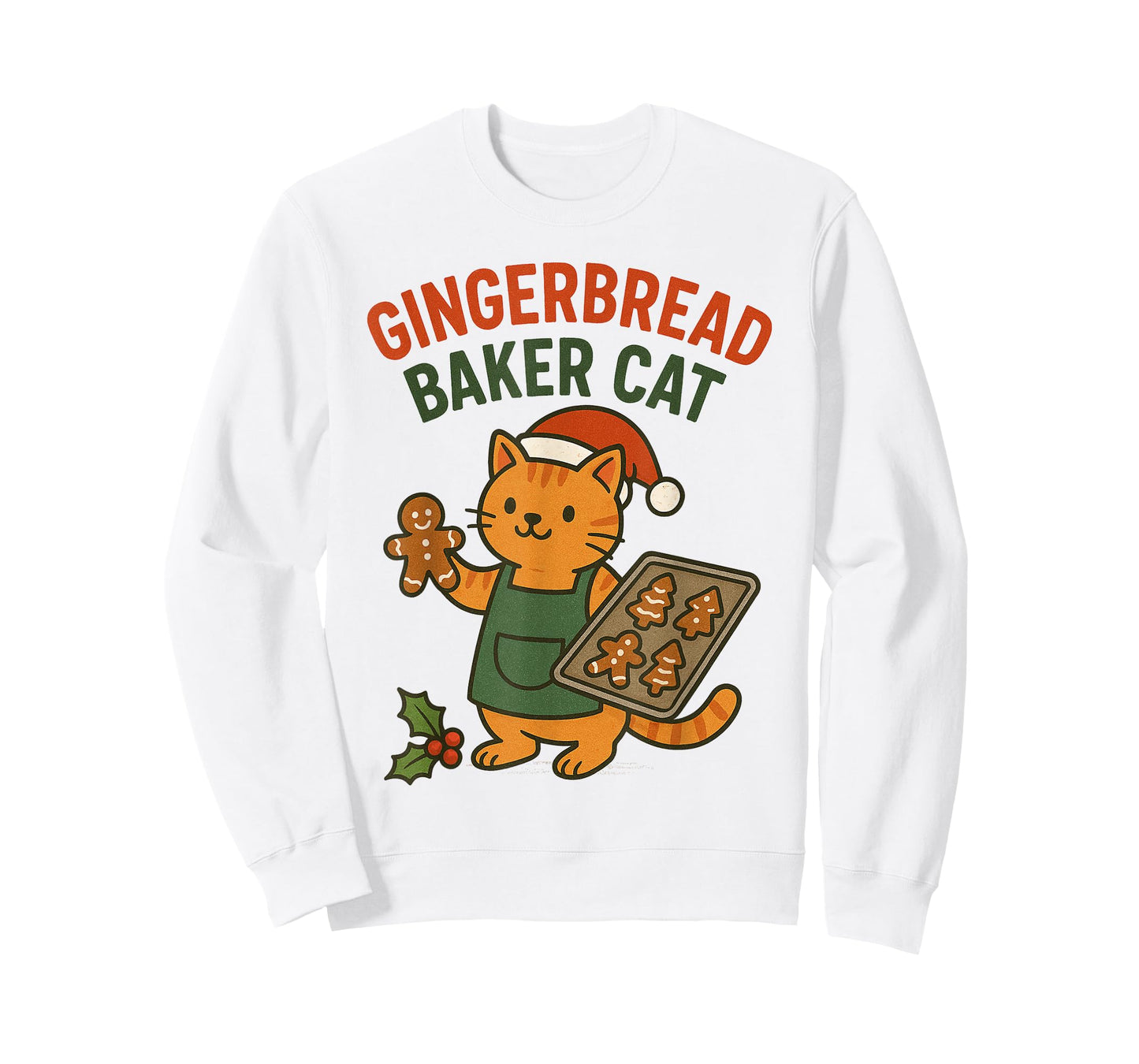Gingerbread Baker Cat Christmas Cookie Lover T-Shirt