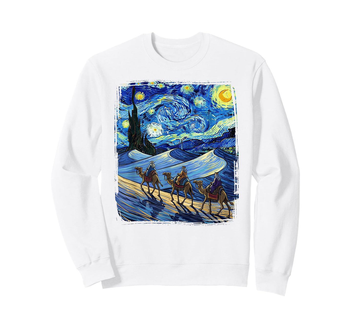 Three Kings Christmas Wise Men Holiday Van Gogh Starry Night T-Shirt