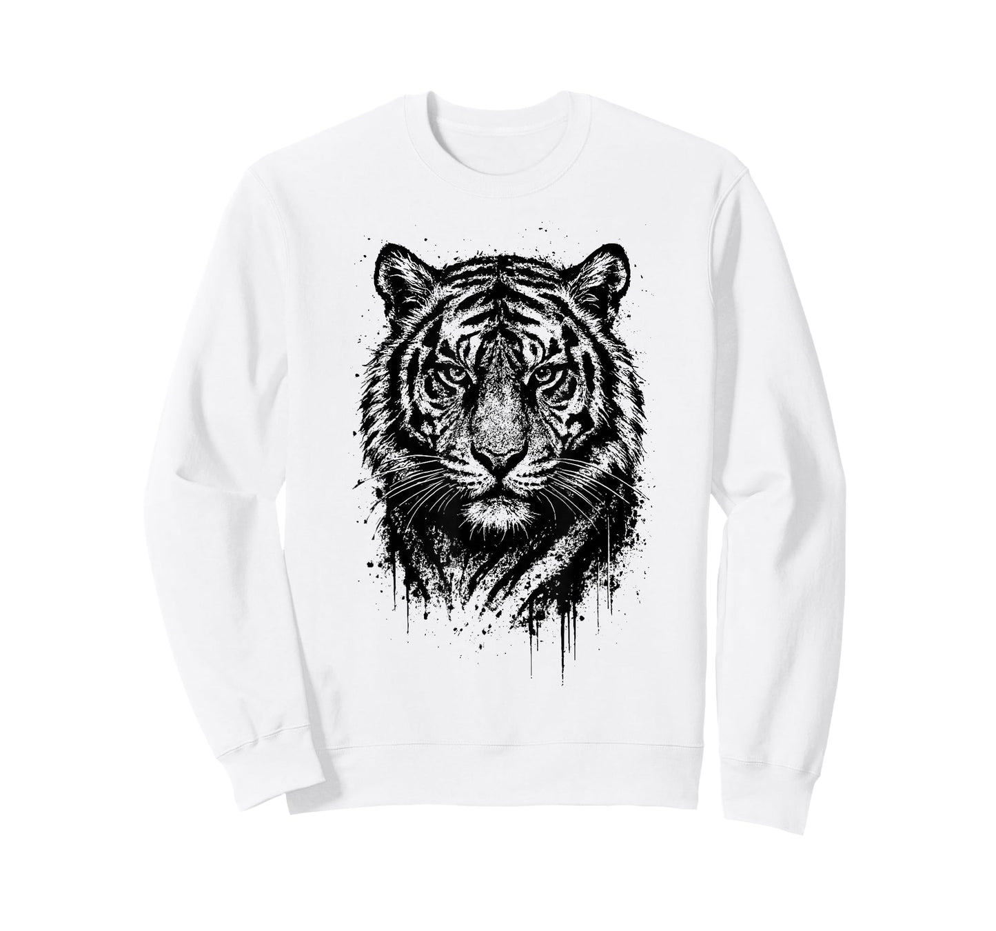Tiger Ink Art Grunge Aesthetic Jungle Predator Portrait T-Shirt