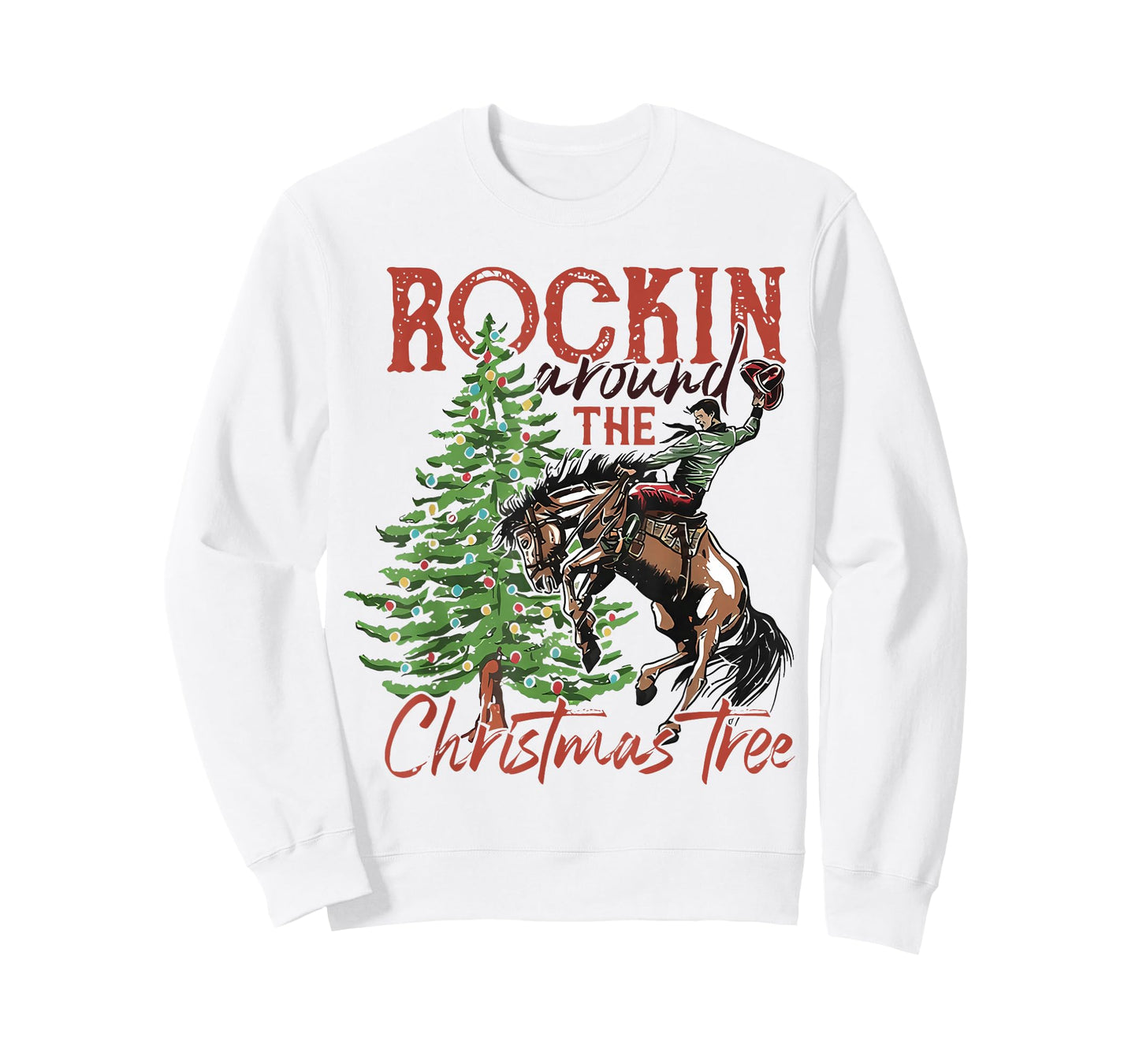 Rocking Around The Christmas Tree Santa Rock and Roll Guitar T-Shirt
