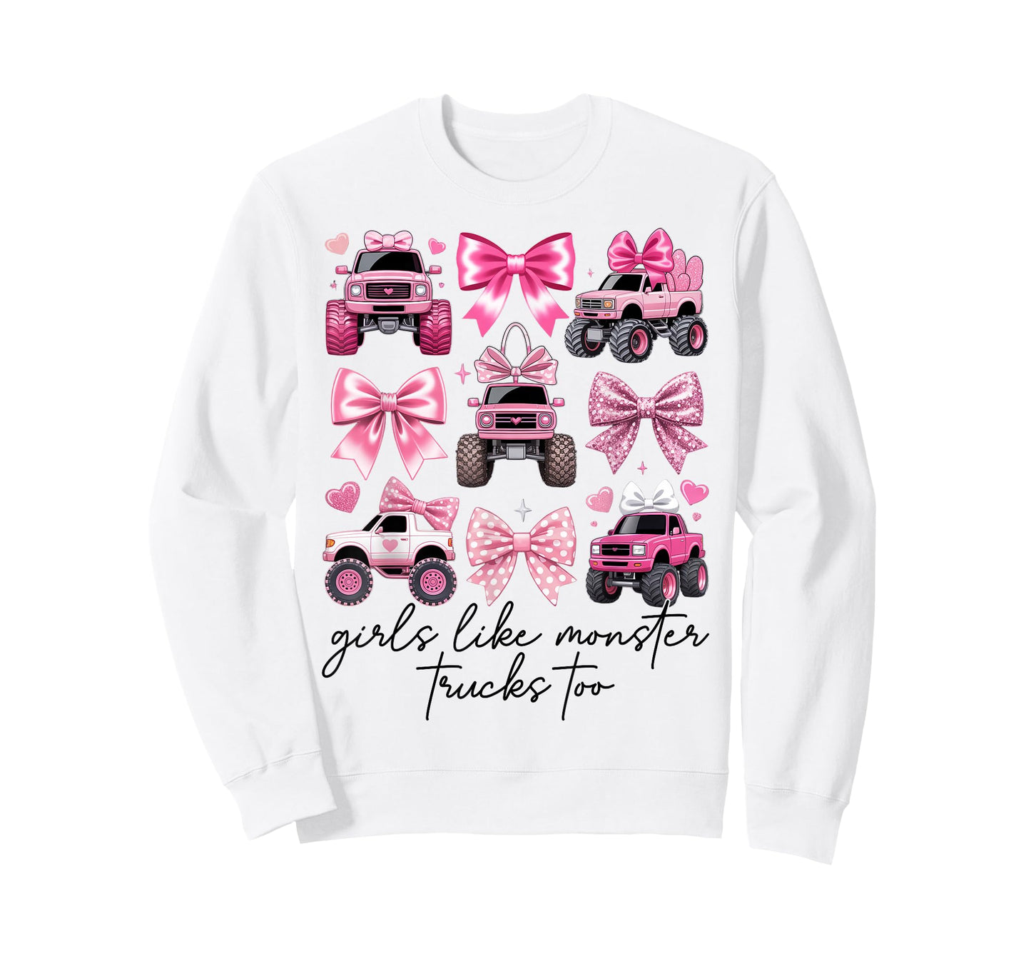 Girls Like Monster Trucks Too Coquette Monster Truck Girls T-Shirt