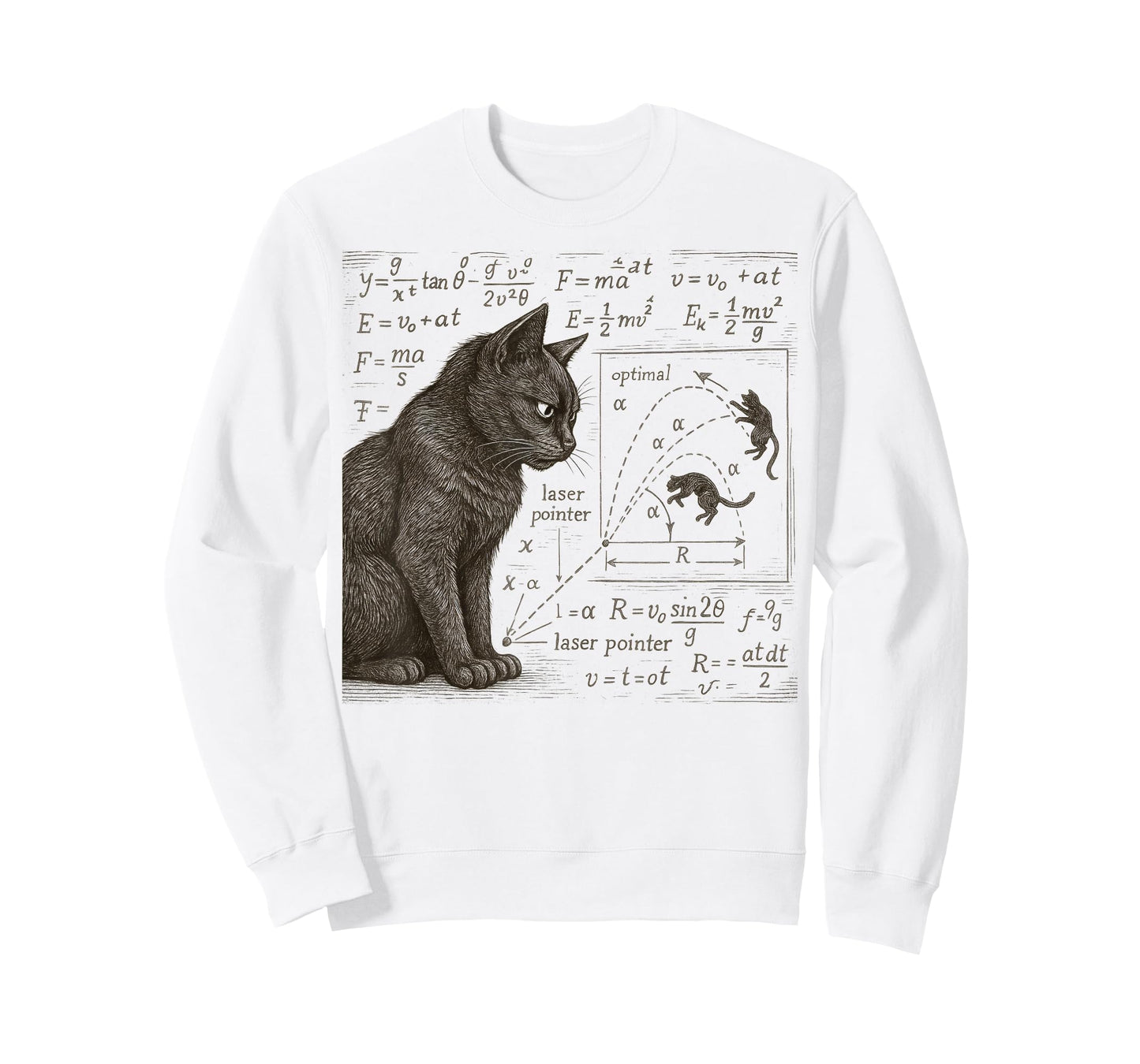 Funny Cat Math Physics Equations Science Humor T-Shirt