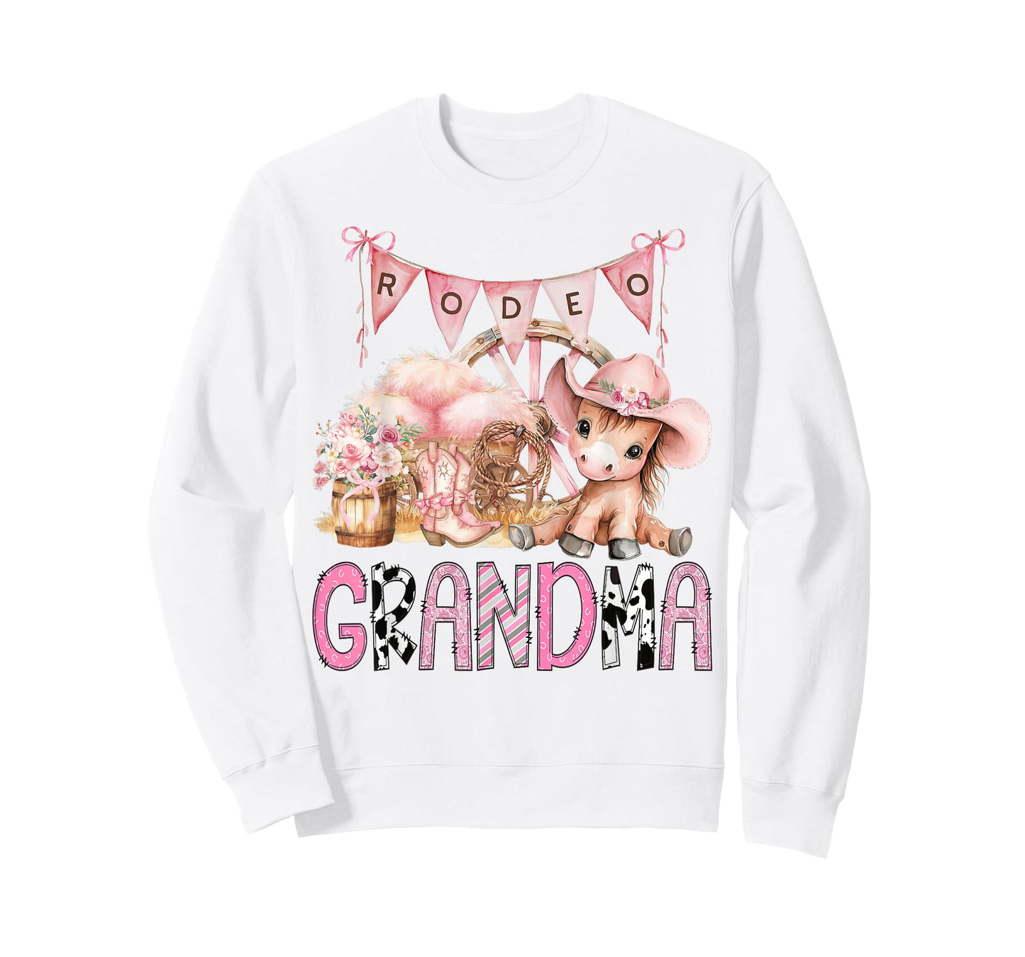 Rodeo Grandma Pink Cowgirl Coquette 1St Birthday Girl T-Shirt