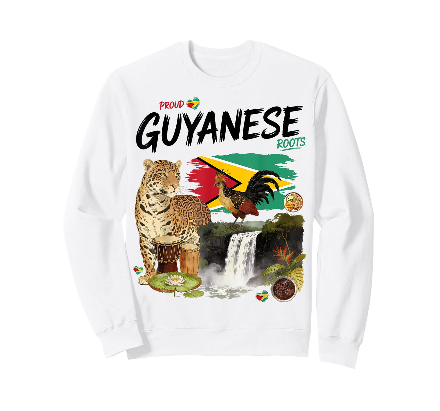 Guyanese Roots Outfit Idea for Women & Guyana Flag T-Shirt