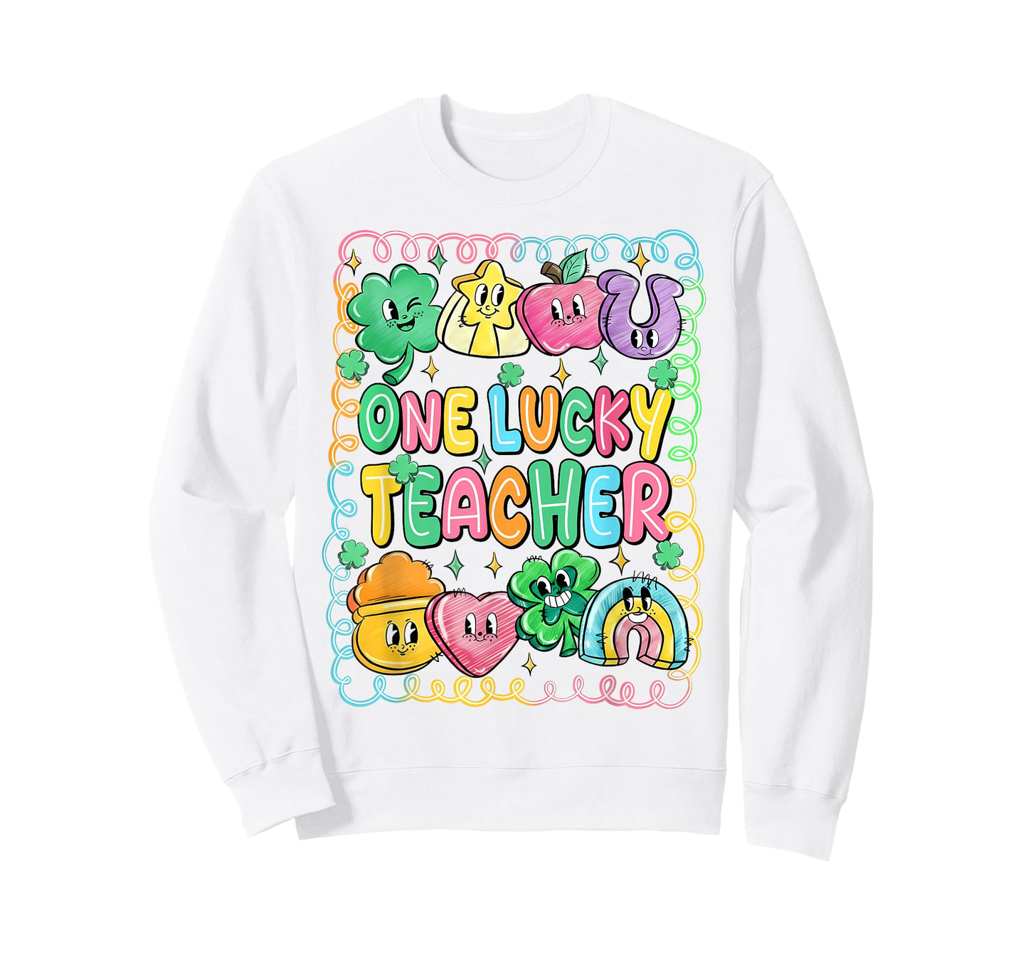 Preppy One Lucky Teacher Lucky Charm St Patricks Day T-Shirt