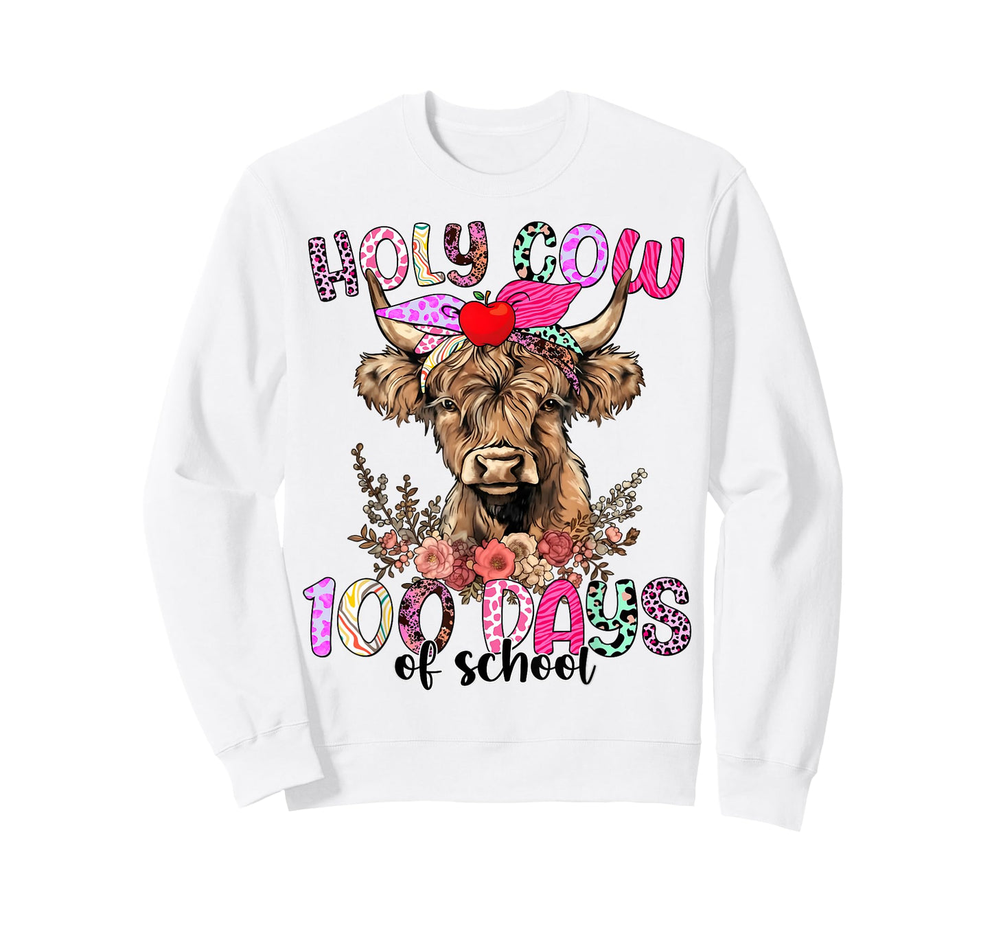 Holy Cow 100th Day of School Kids Girl Teachers 100 Days T-Shirt