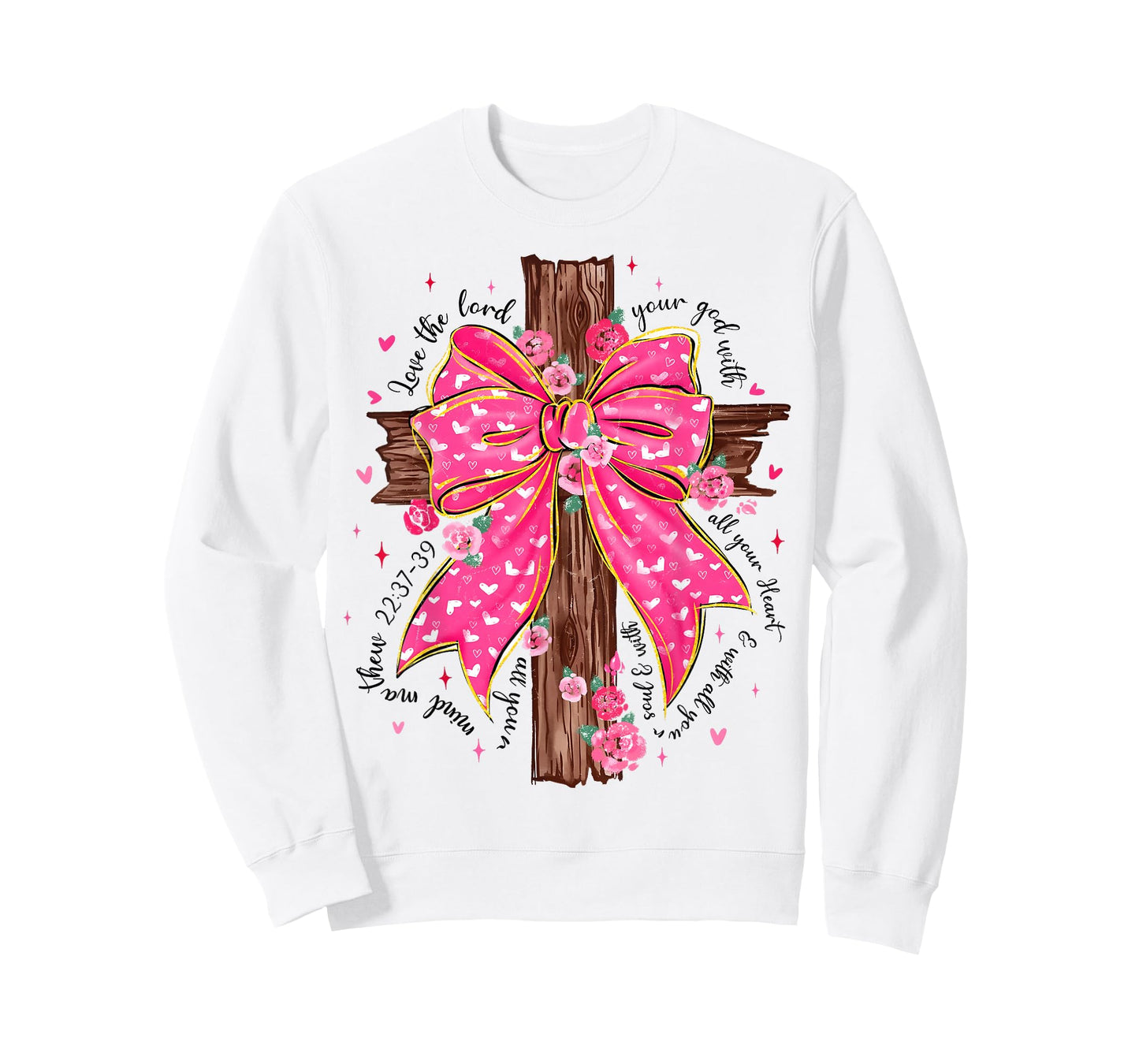 Valentine Cute Jesus Coquette Bow Bible Verse Christian T-Shirt