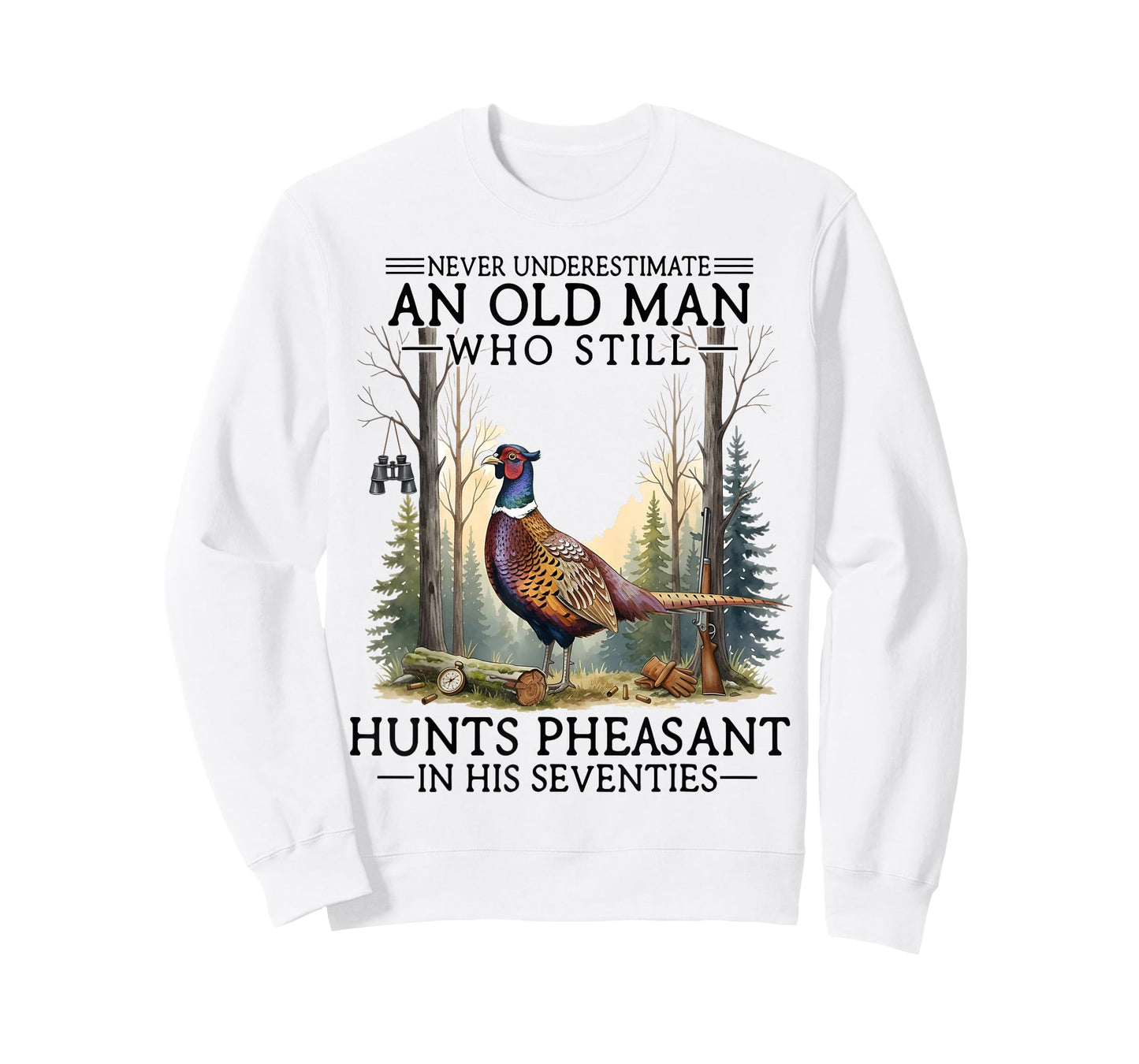 an Old Man Who Still Hunts Pheasant in 70s T-Shirt