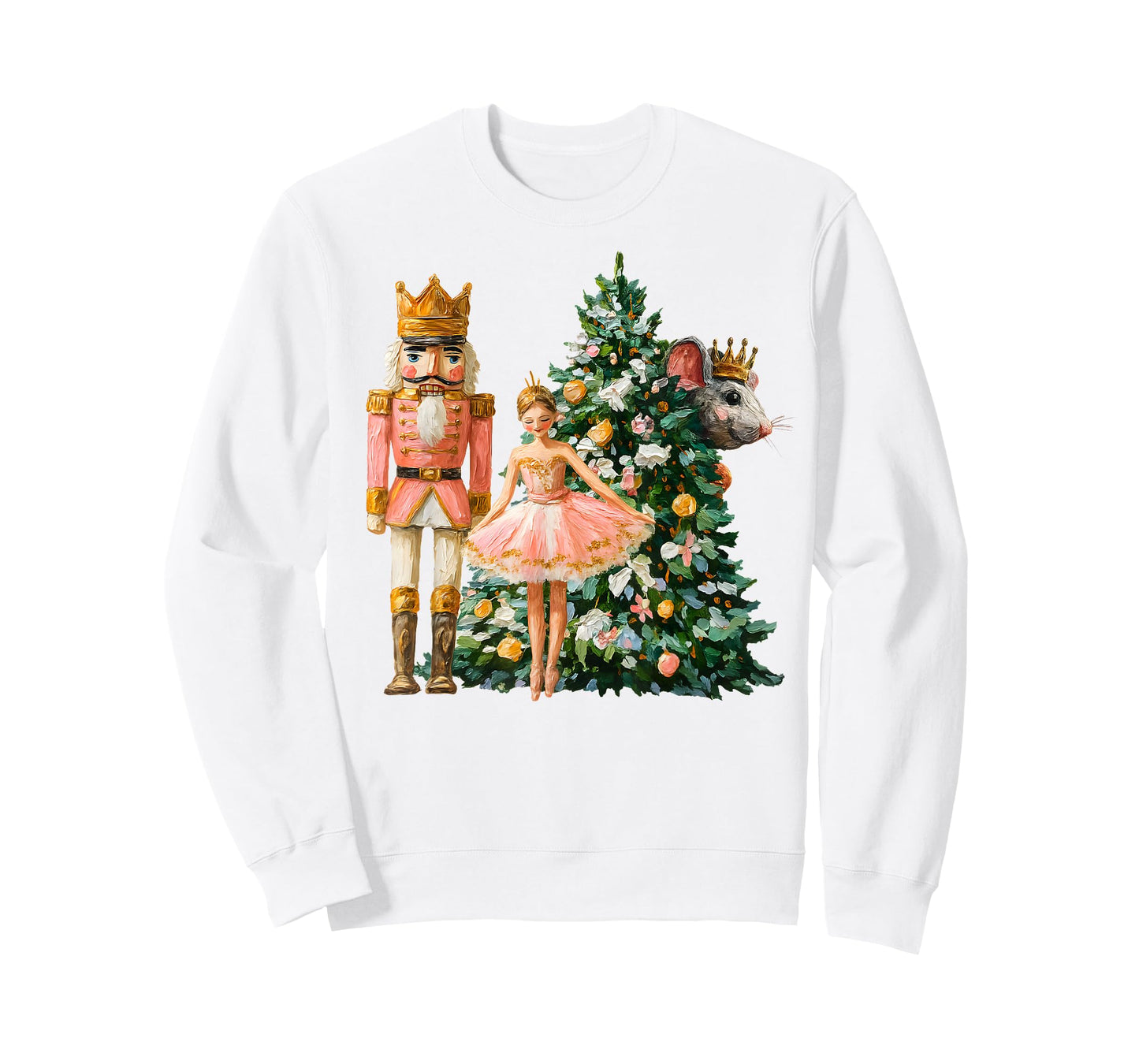Retro Nutcracker Ballet Pink Christmas Xmas Vibes Women Kids T-Shirt