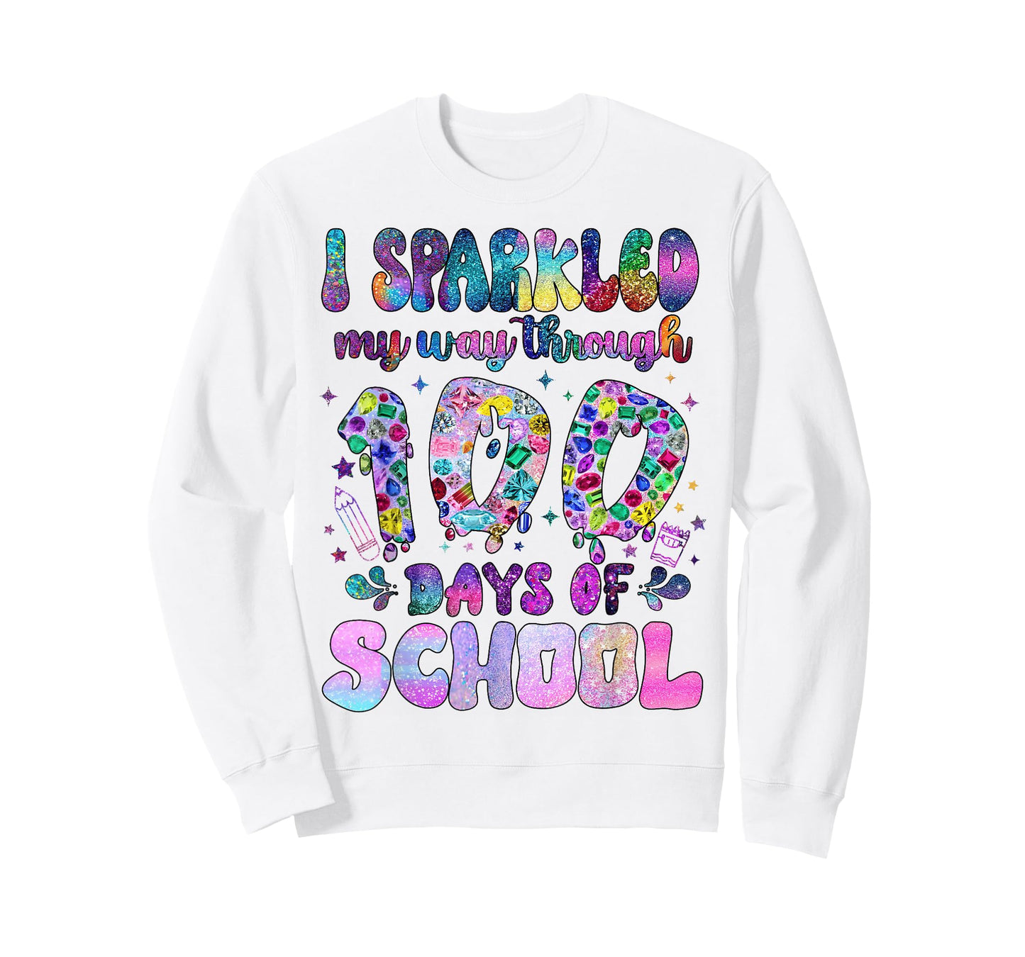 I Sparkled My Way Through 100 Days of School Girl Teacher T-Shirt
