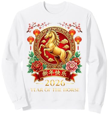 Chinese New Year 2026 Year of The Horse Lunar New Year 2026 Sweatshirt - Sweatshirt | White