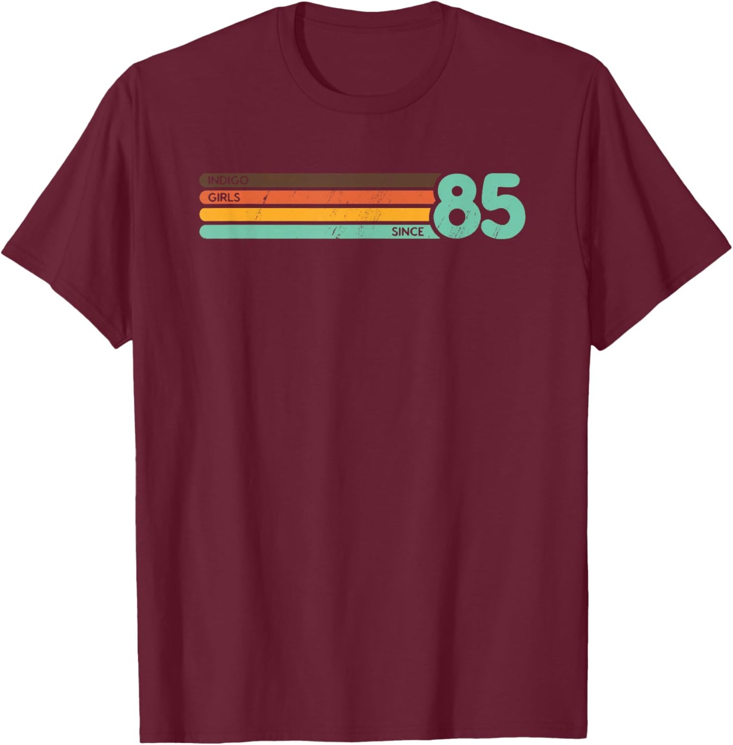 Indigo 85 Girls Retro Sunset Vintage T-Shirt - T-Shirt | Maroon