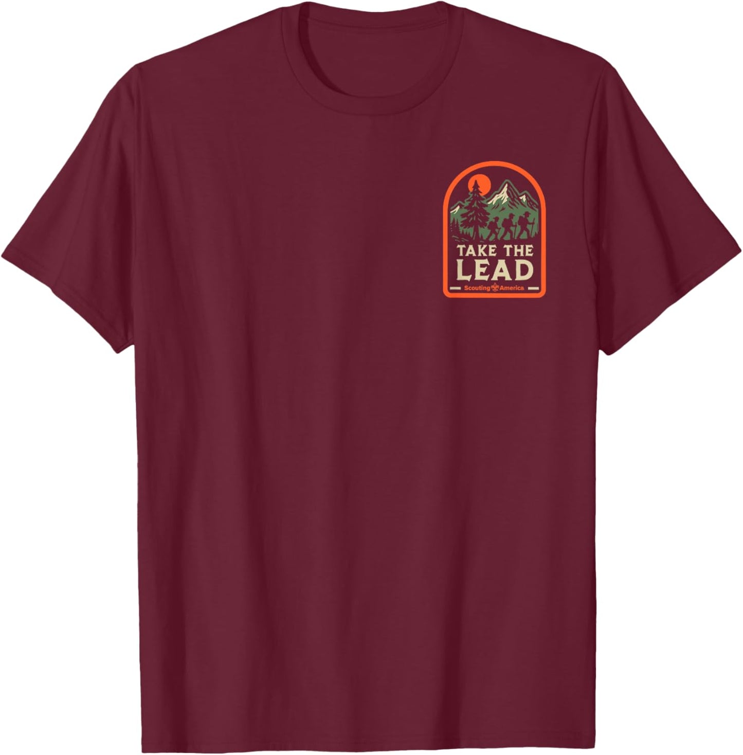 Take The Lead Scouting America Hiking Scouts BSA T-Shirt - T-Shirt | Maroon