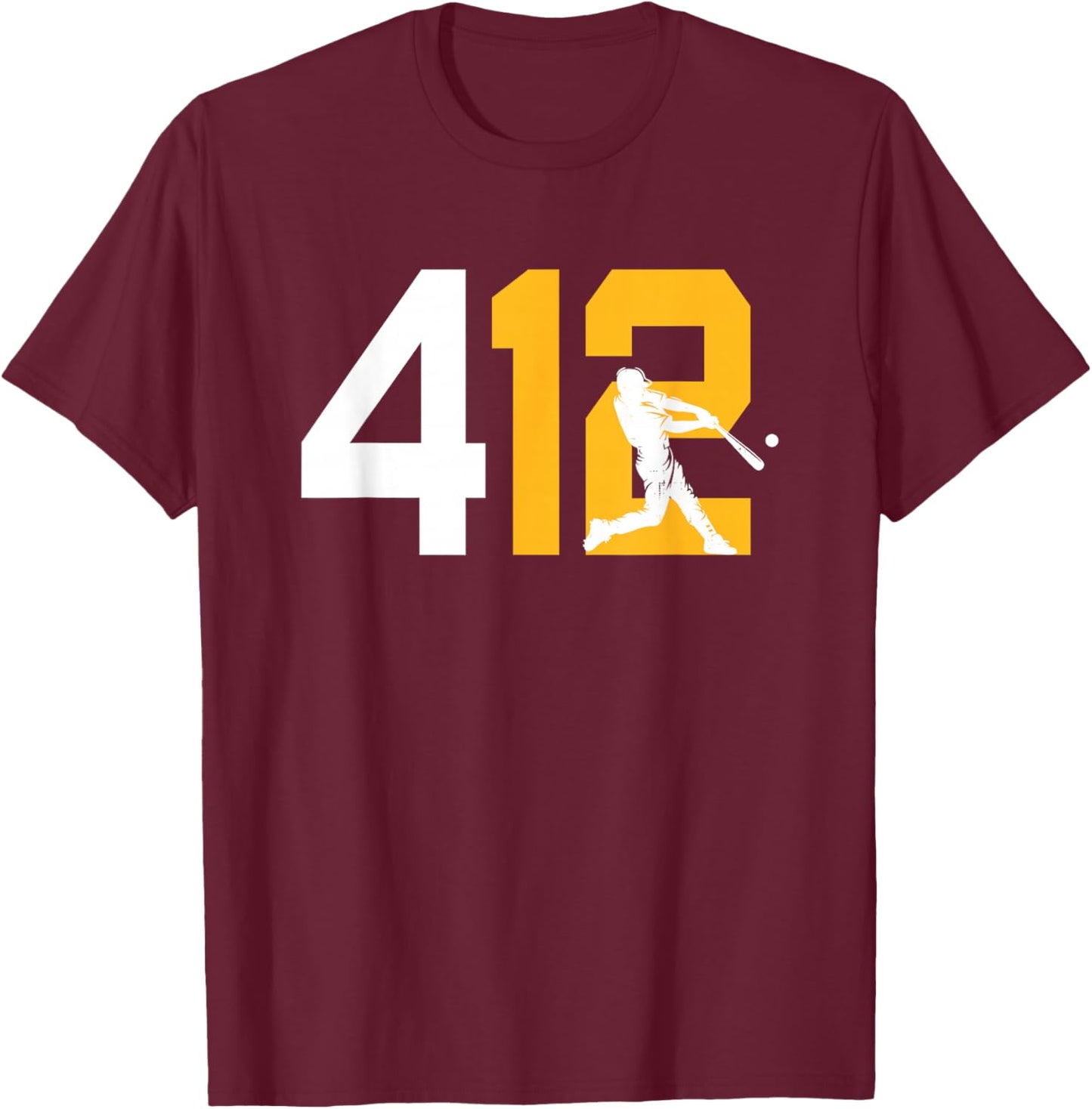 Pirates 412 Funny Vintage 90's Baseball Style T-Shirt - T-Shirt | Maroon