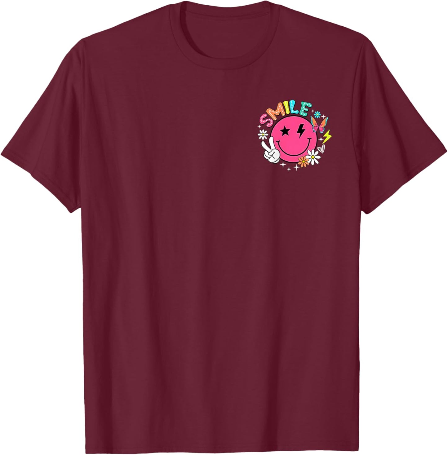Be The Reason Someone Smiles Today Men Women Kids 2 Sided T-Shirt - T-Shirt | Maroon