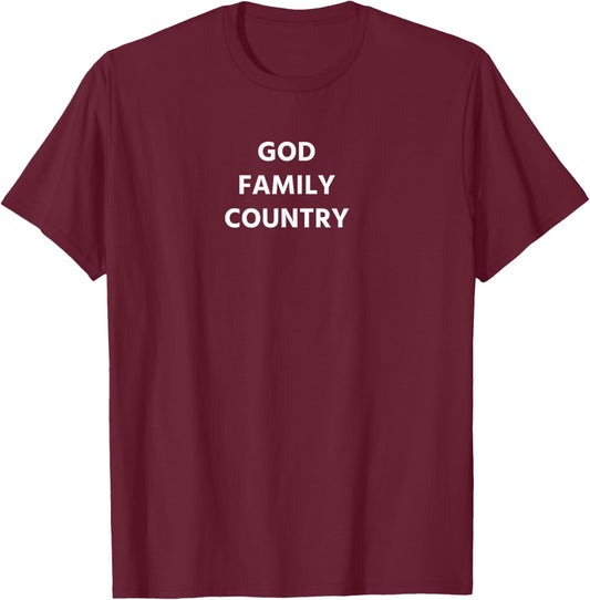 God Family Country T-Shirt - T-Shirt | Maroon
