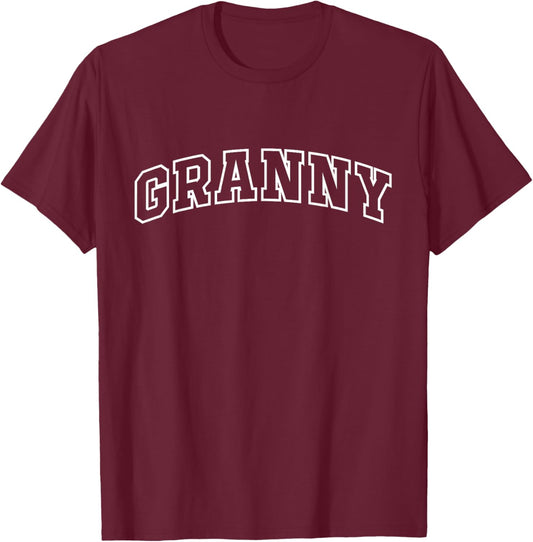 Granny Funny Athletic Lettering Mother's Day Grandma T-Shirt - T-Shirt | Maroon