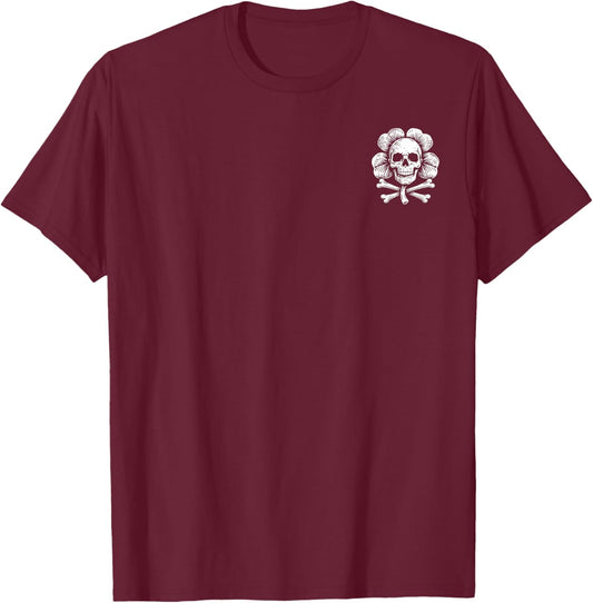(2 Sided) Lucky is for Heretics 16:33 St Patricks Day Skull T-Shirt - T-Shirt | Maroon