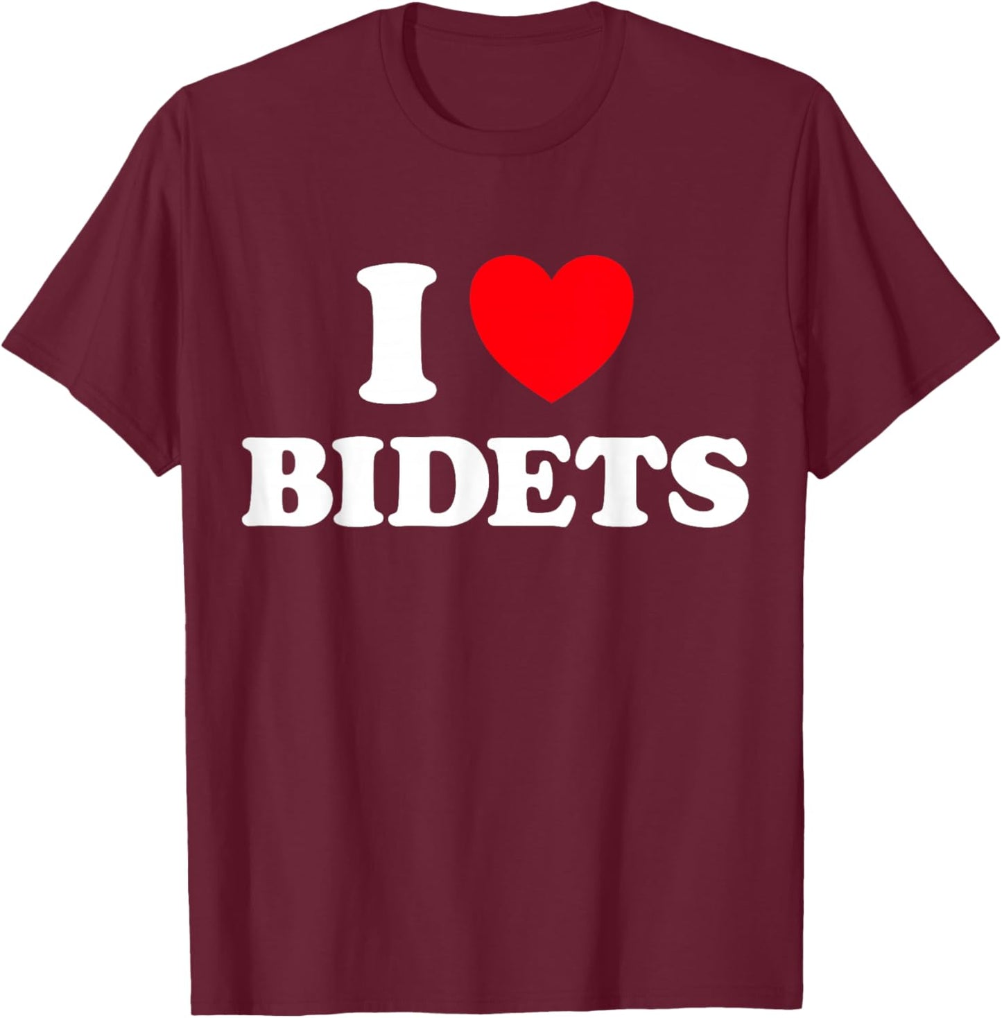 Bidet Heart Funny Cute Special Hygienic Bathroom Toilet Fan T-Shirt - T-Shirt | Maroon