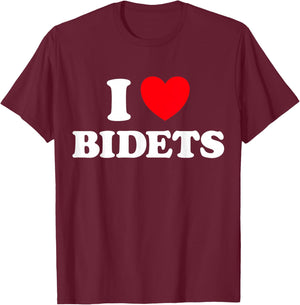 Bidet Heart Funny Cute Special Hygienic Bathroom Toilet Fan T-Shirt - T-Shirt | Maroon