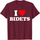 Bidet Heart Funny Cute Special Hygienic Bathroom Toilet Fan T-Shirt - T-Shirt | Maroon