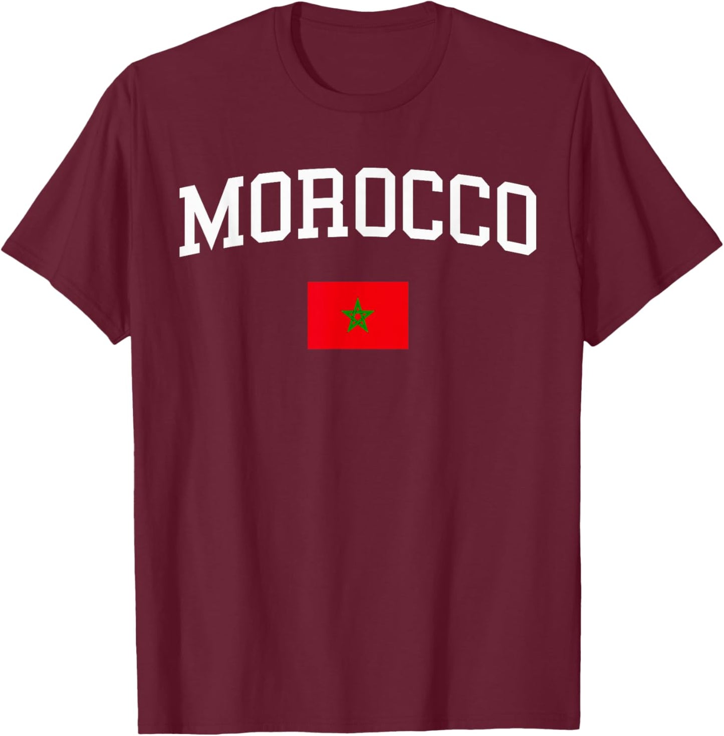 Moroccan Flag Men Women Kids Morocco T-Shirt - T-Shirt | Maroon