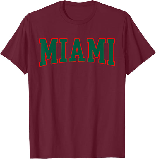 Miami - Throwback Design Print - Classic T-Shirt - T-Shirt | Maroon